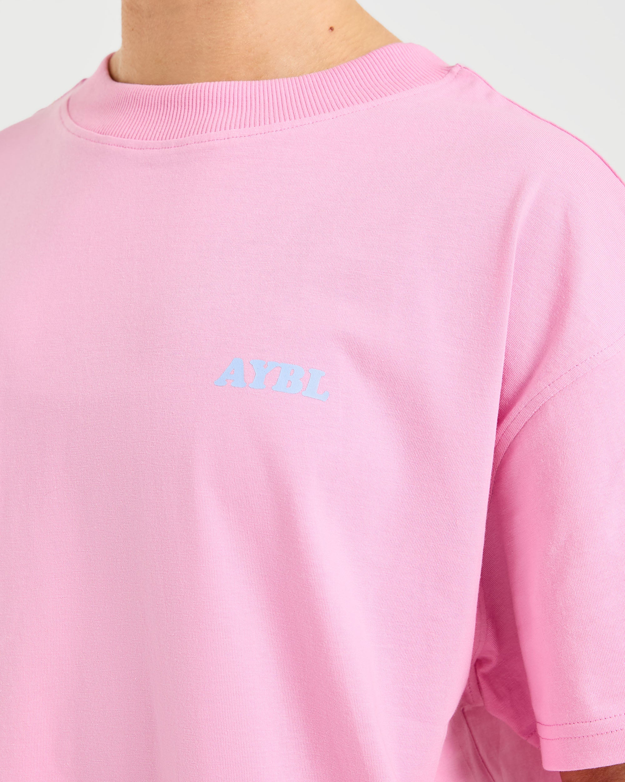 Sports Club Wavy Oversized T Shirt - Baby Rosa