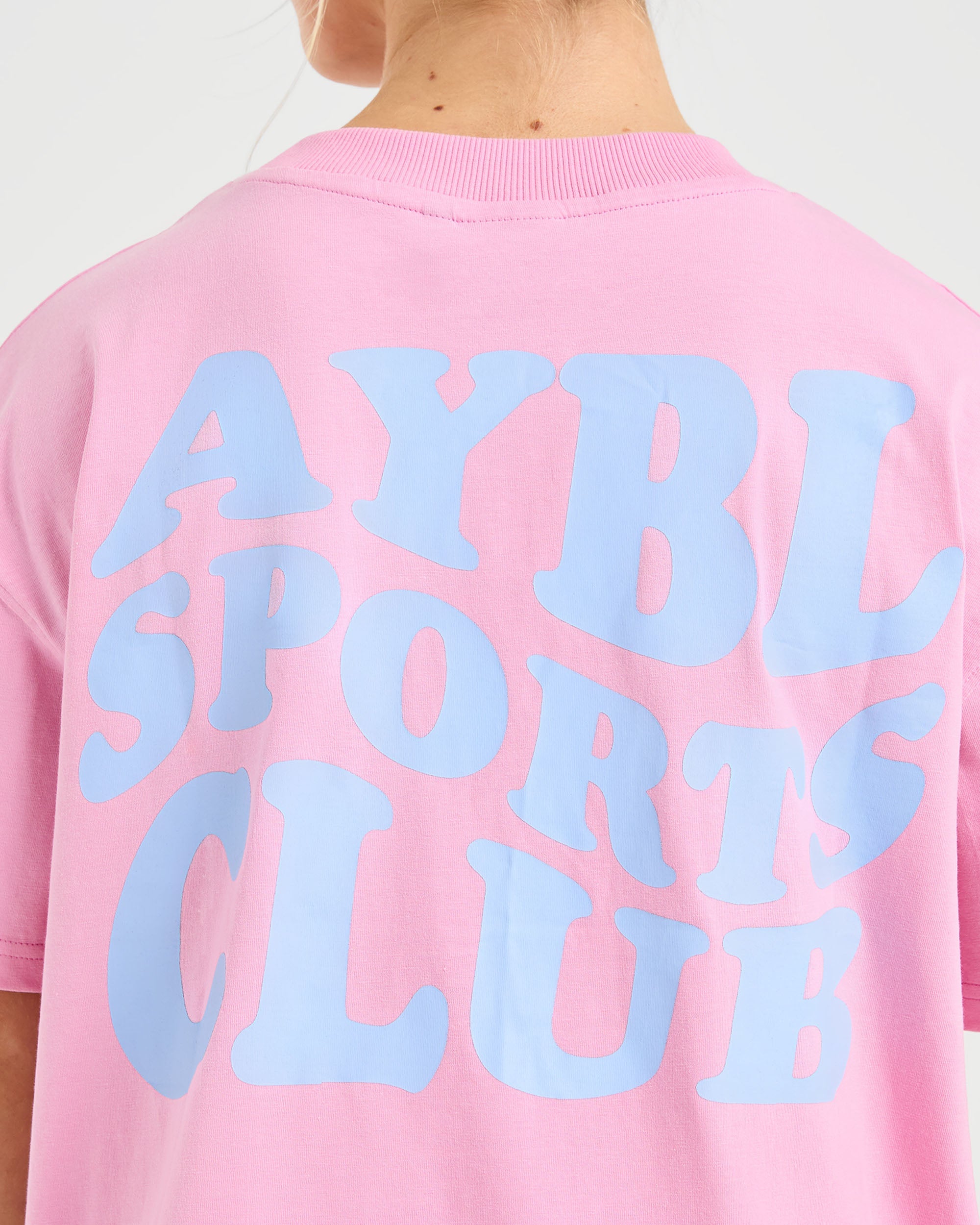 Sports Club Wavy Oversized T Shirt - Baby Rosa