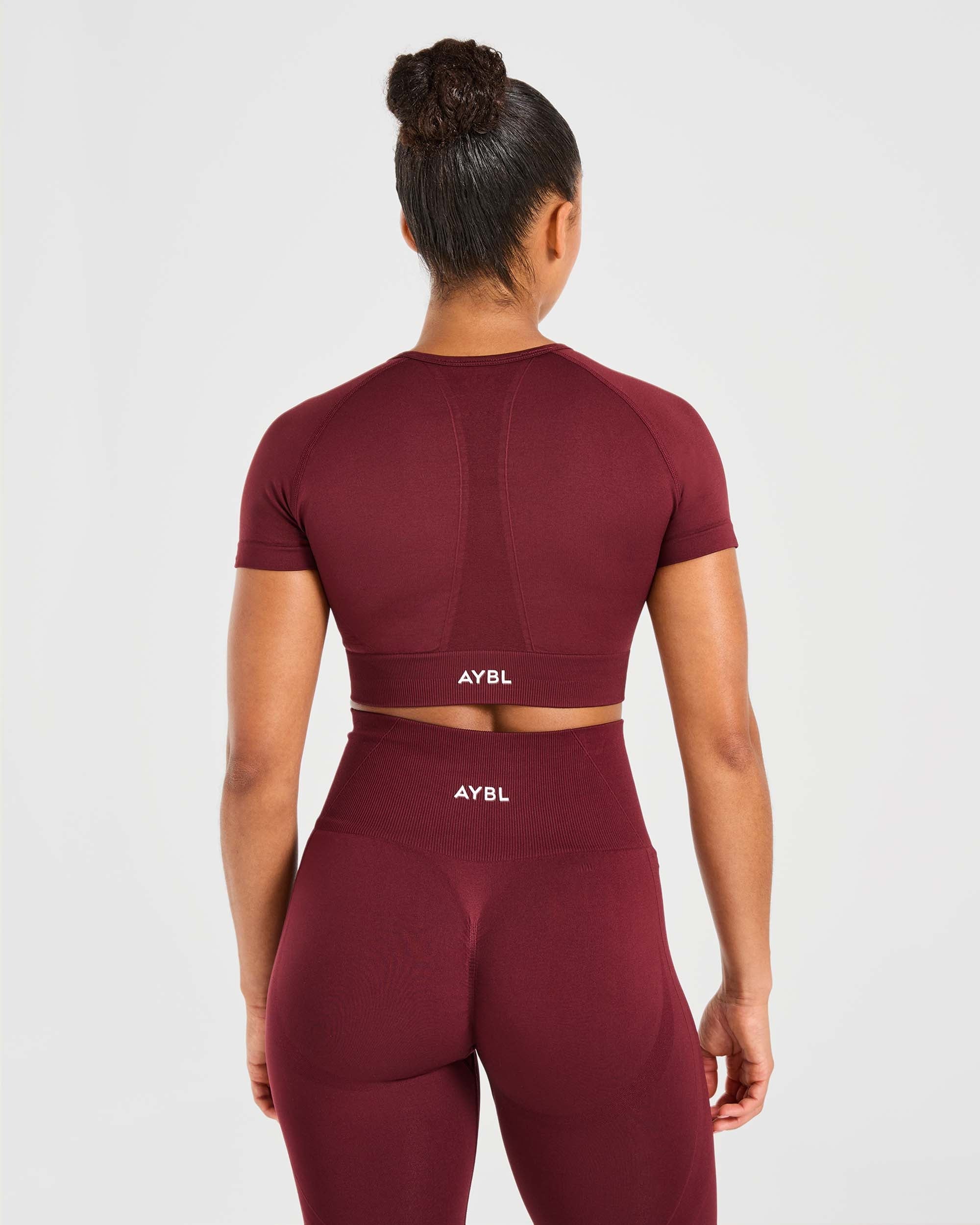 Empower Seamless Crop Top - Rot Wine