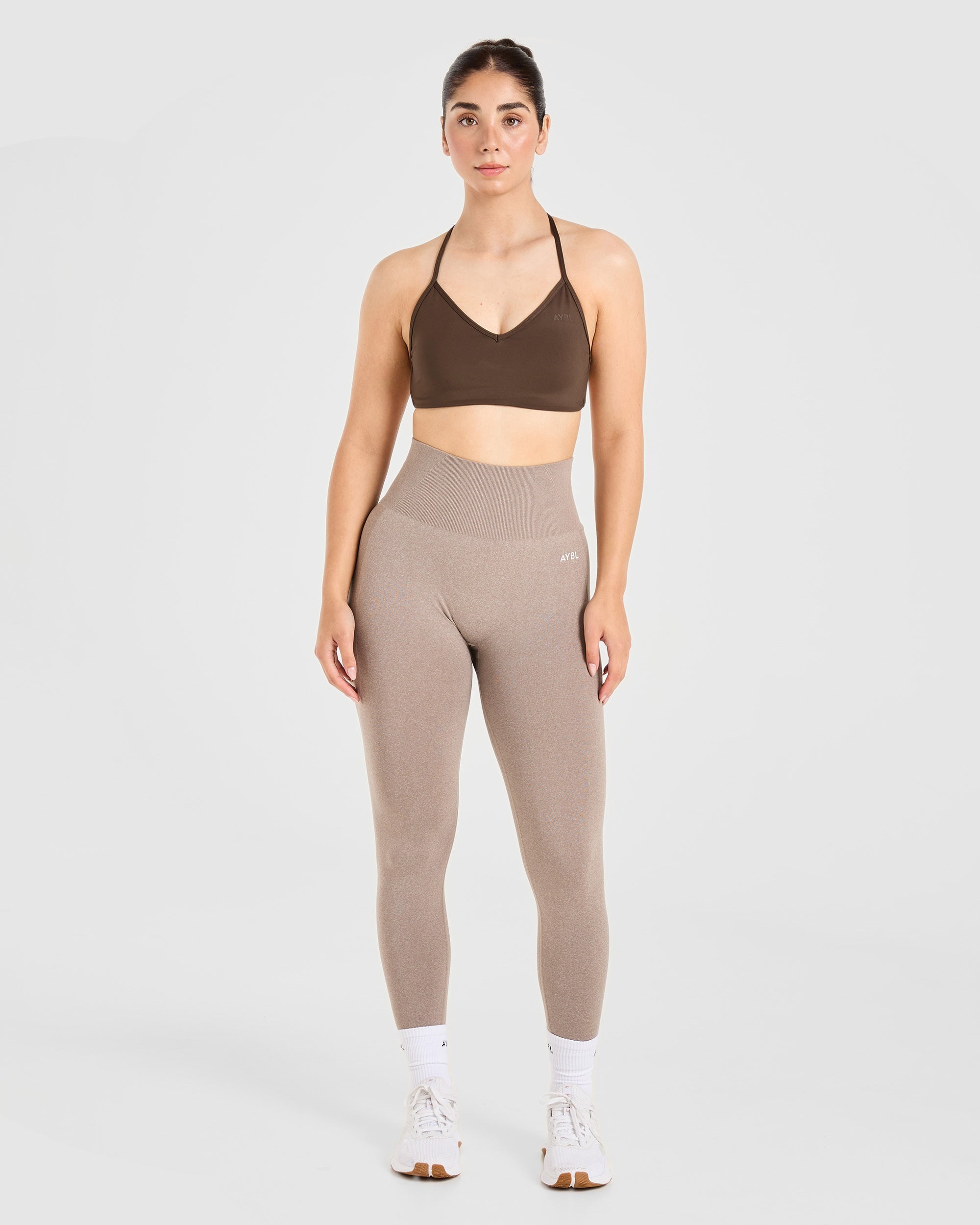 Essential Crossback Sports Bra - Deep Cocoa Braun