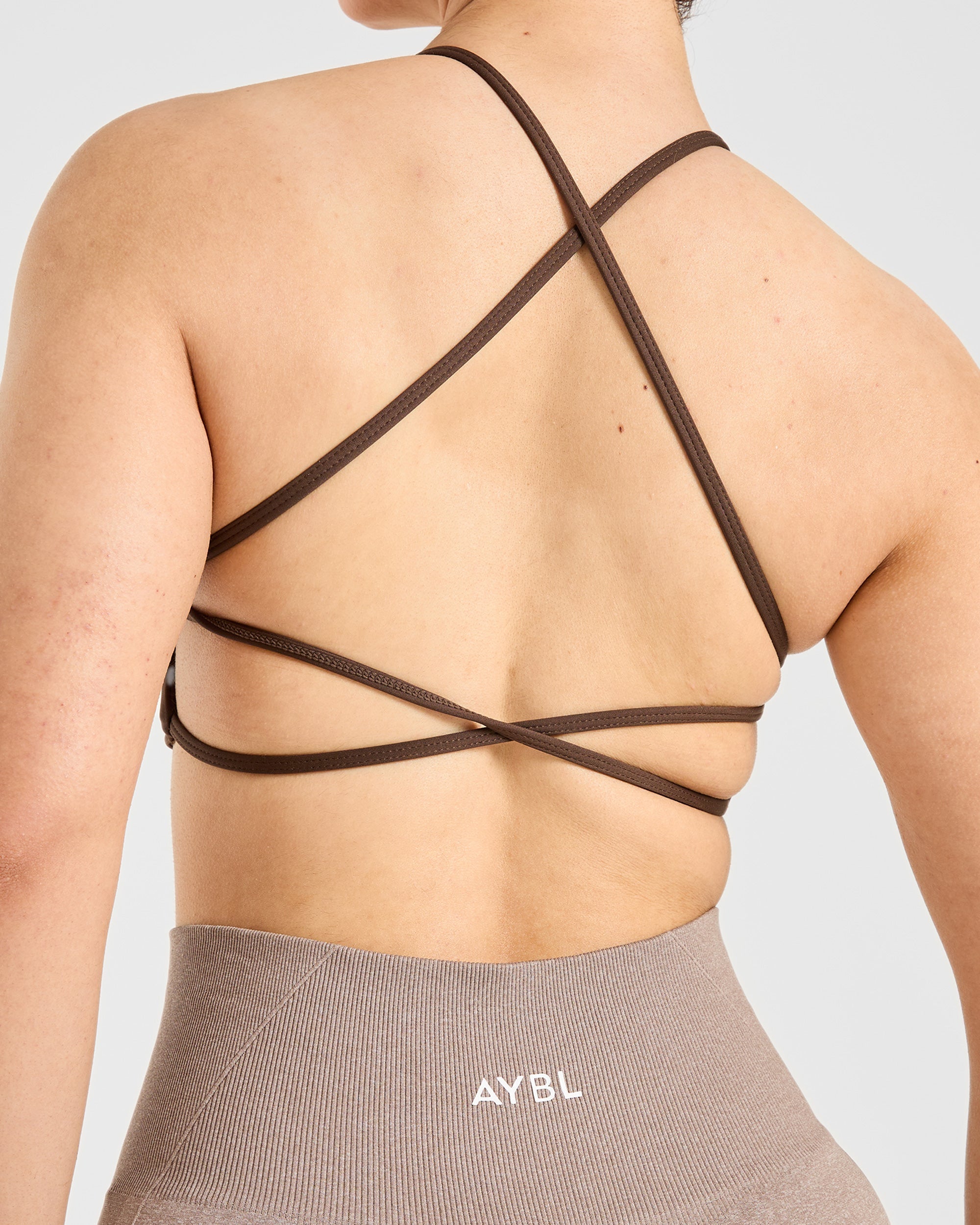 Essential Crossback Sports Bra - Deep Cocoa Braun