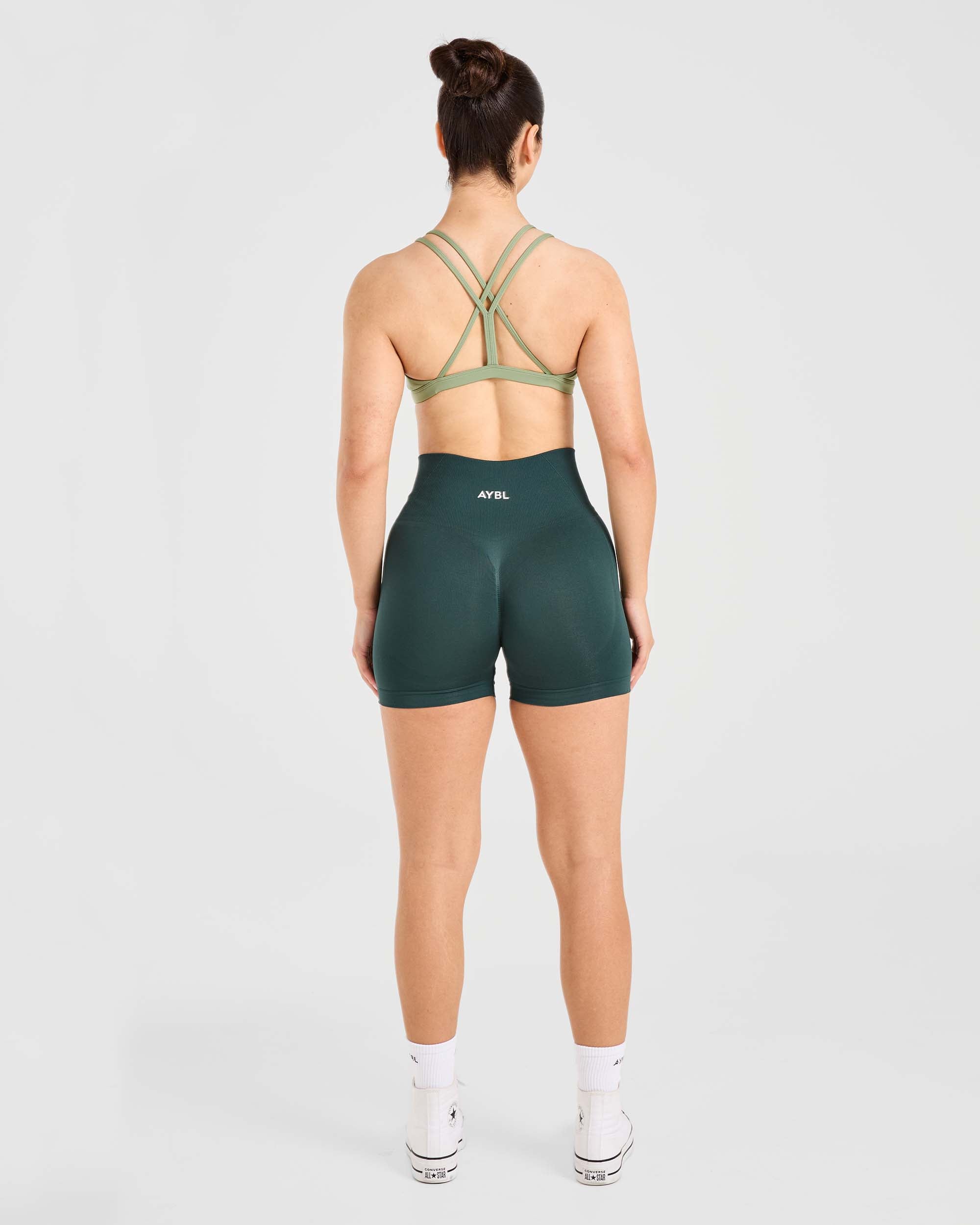 Essential Strappy Sports Bra - Olive Grün