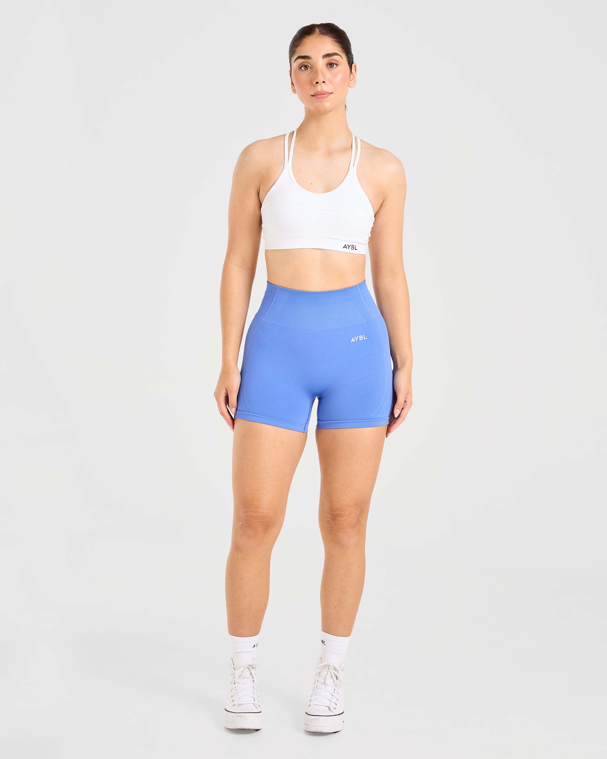 Essential Seamless Ruched Sports Bra - Weiß