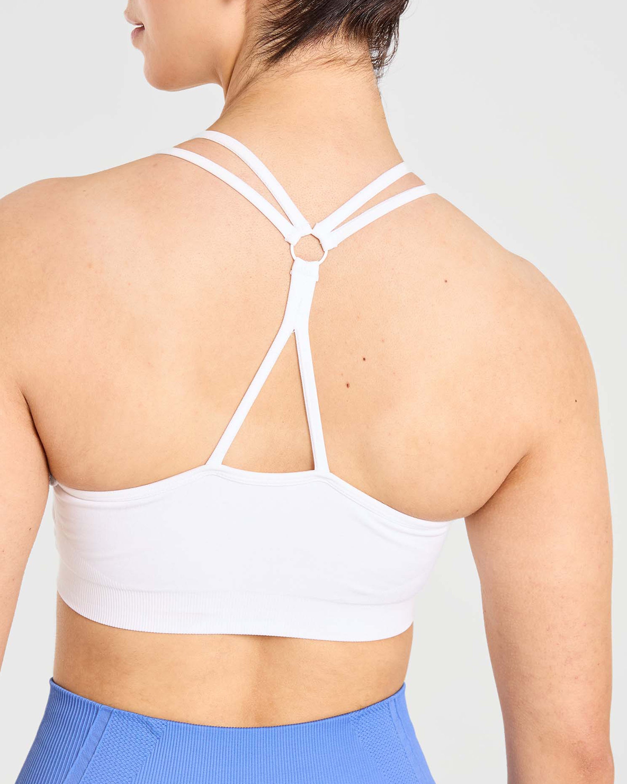 Essential Seamless Ruched Sports Bra - Weiß