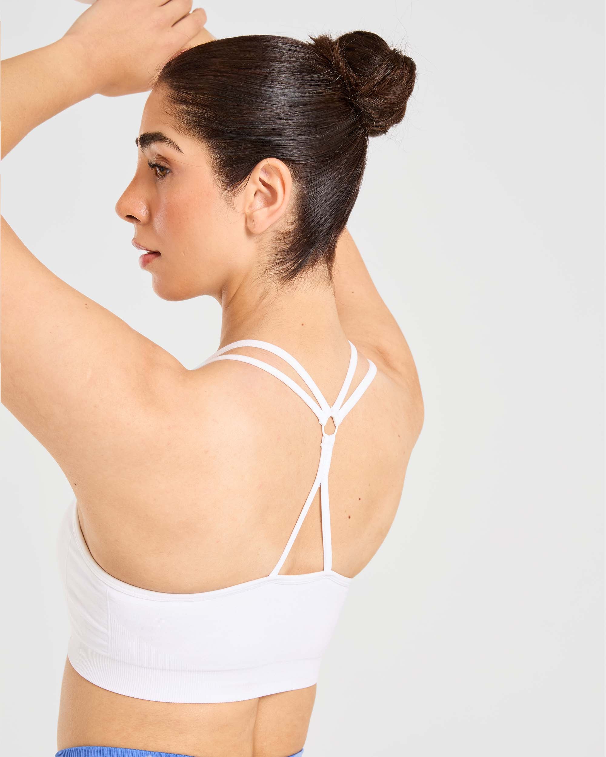 Essential Seamless Ruched Sports Bra - Weiß