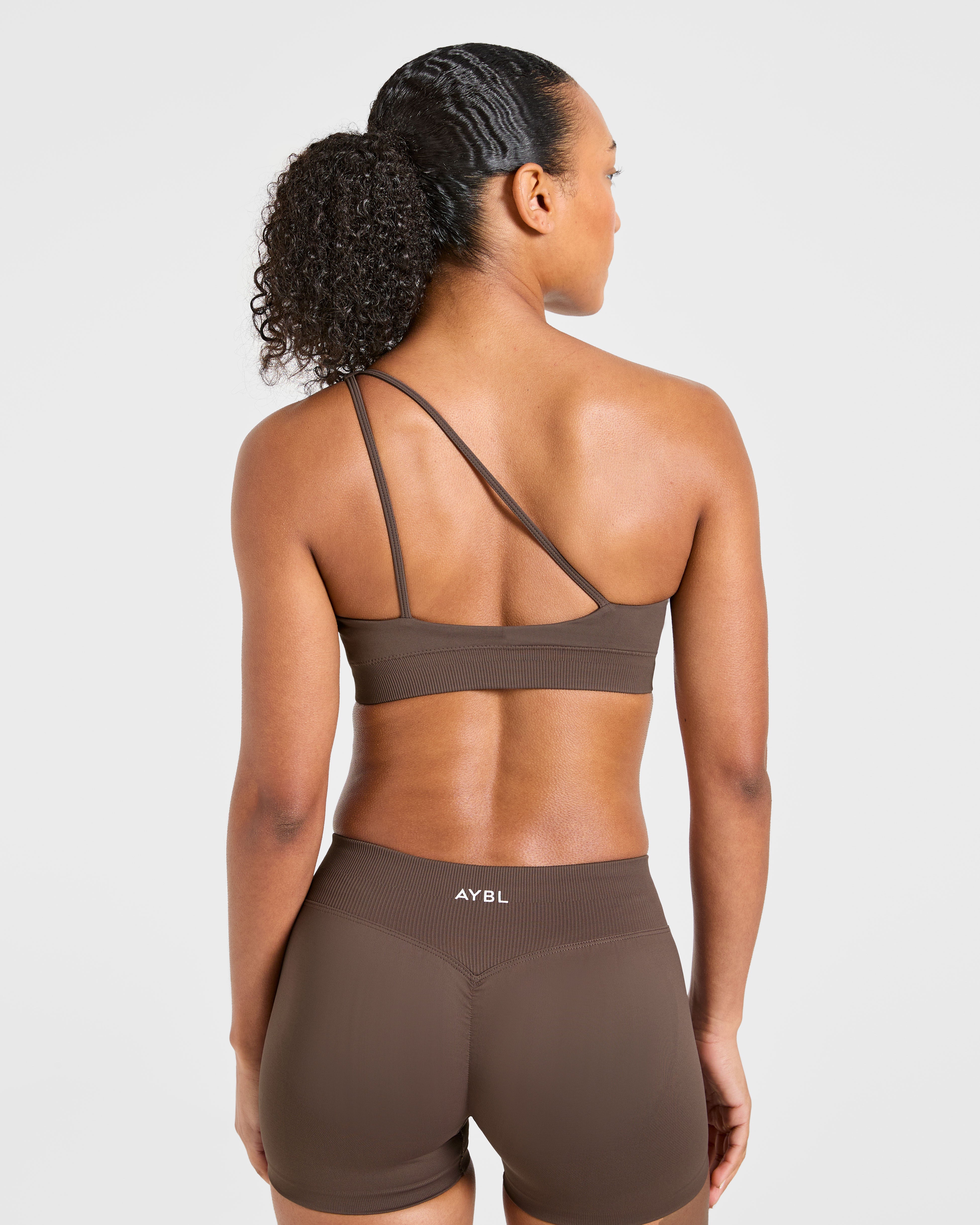 Enhance Seamless One Shoulder Sports Bra - Braun