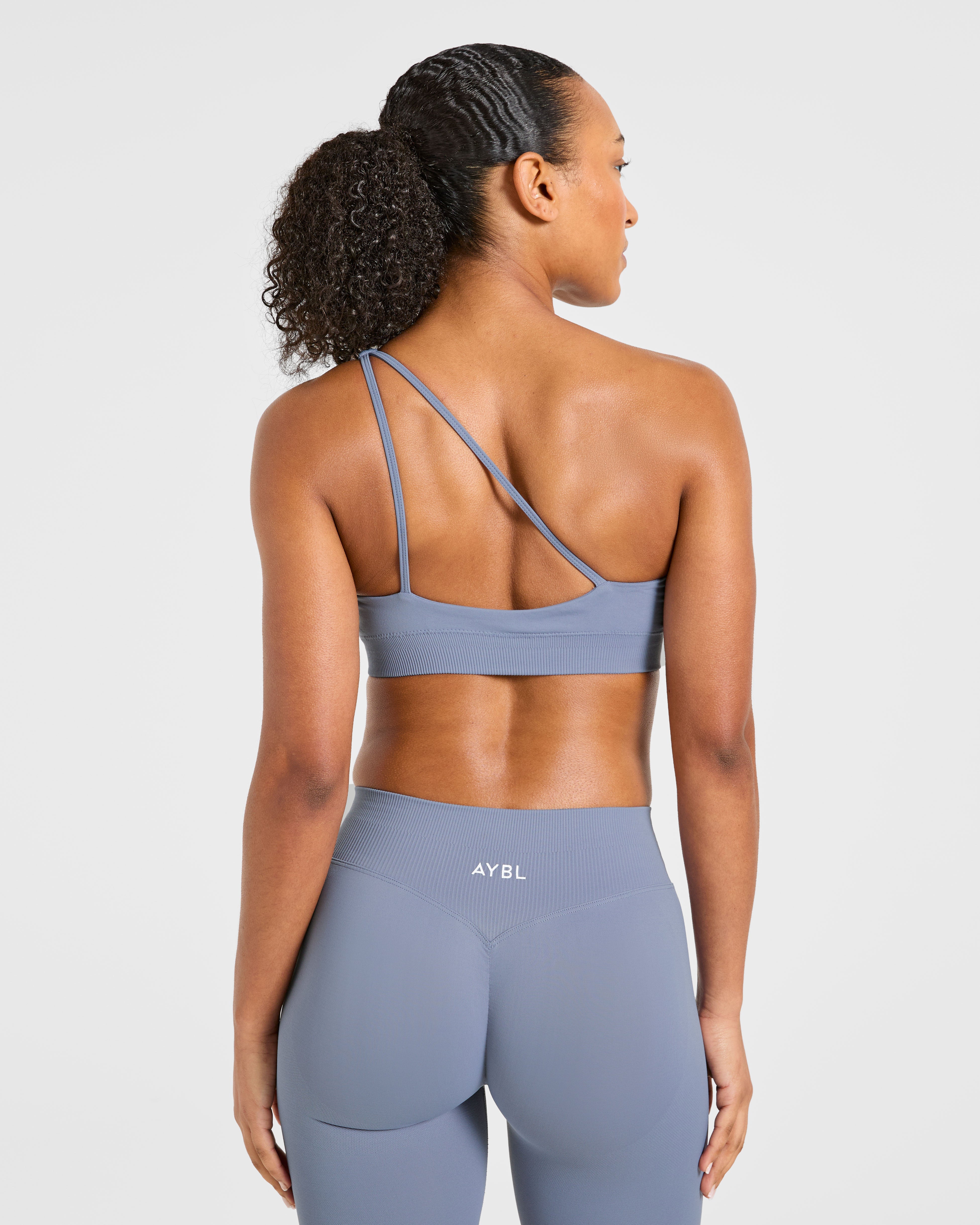 Enhance Seamless One Shoulder Sports Bra - Slate Blau