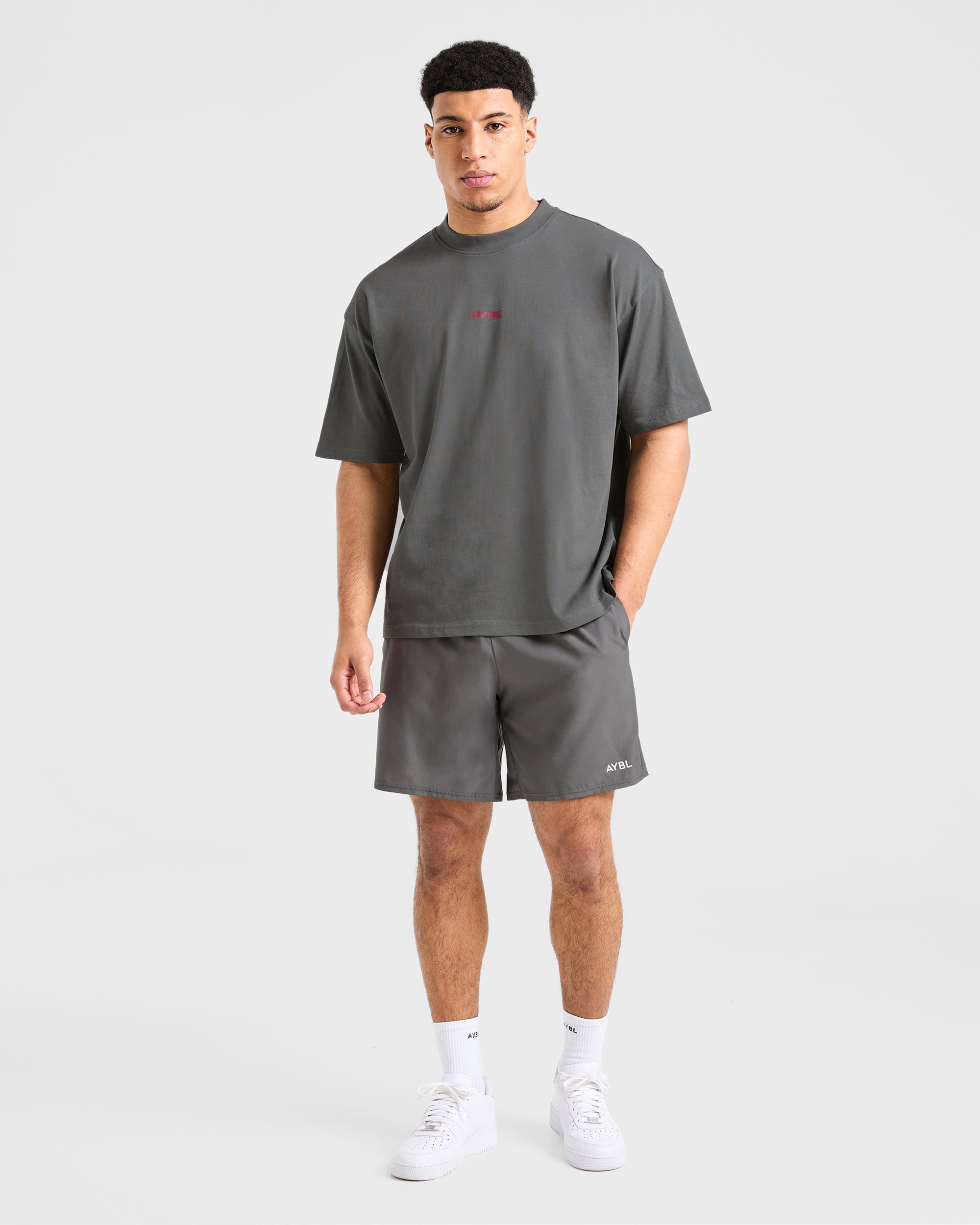 Orbit Oversized T Shirt - Charcoal/Rot