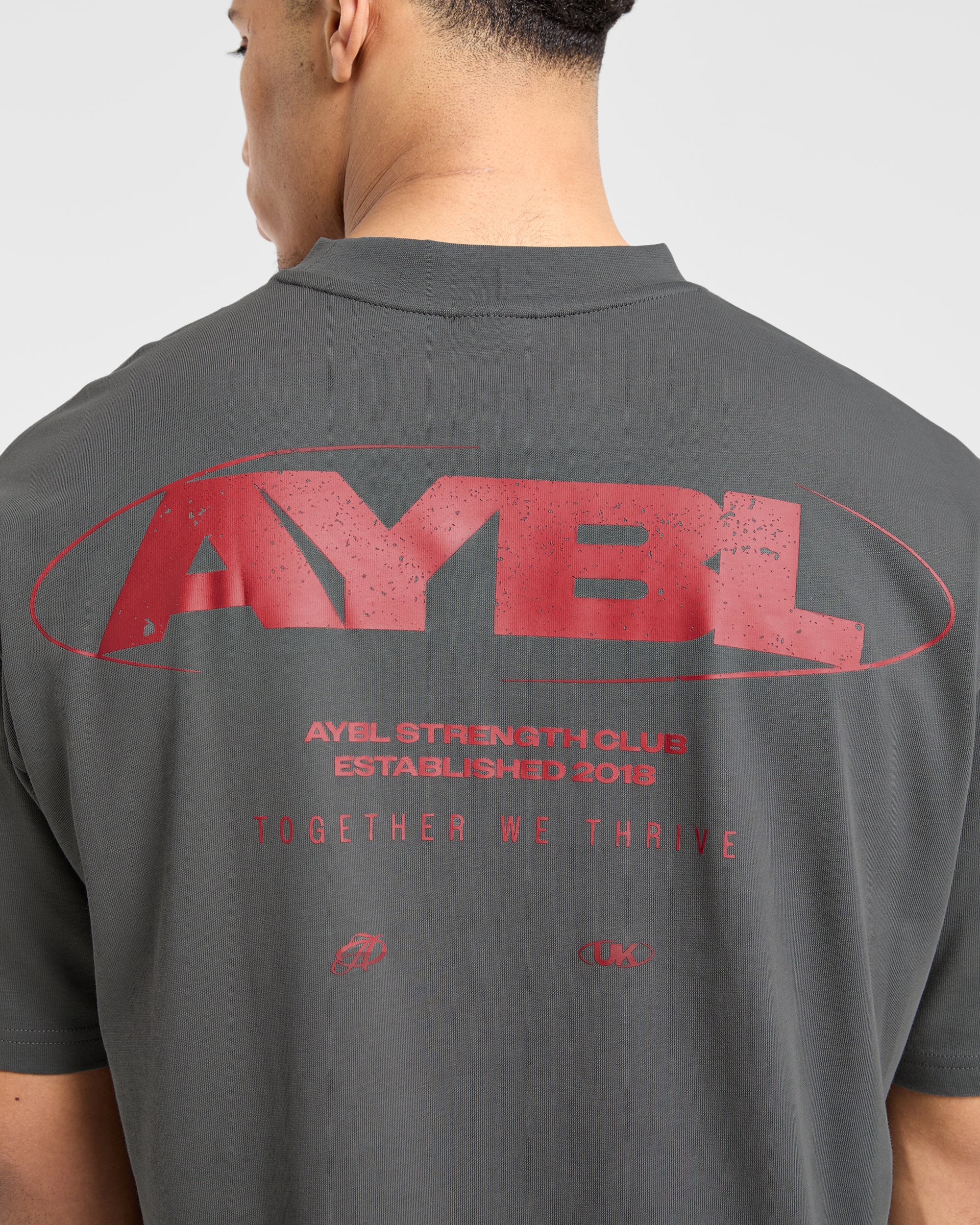 Orbit Oversized T Shirt - Charcoal/Rot