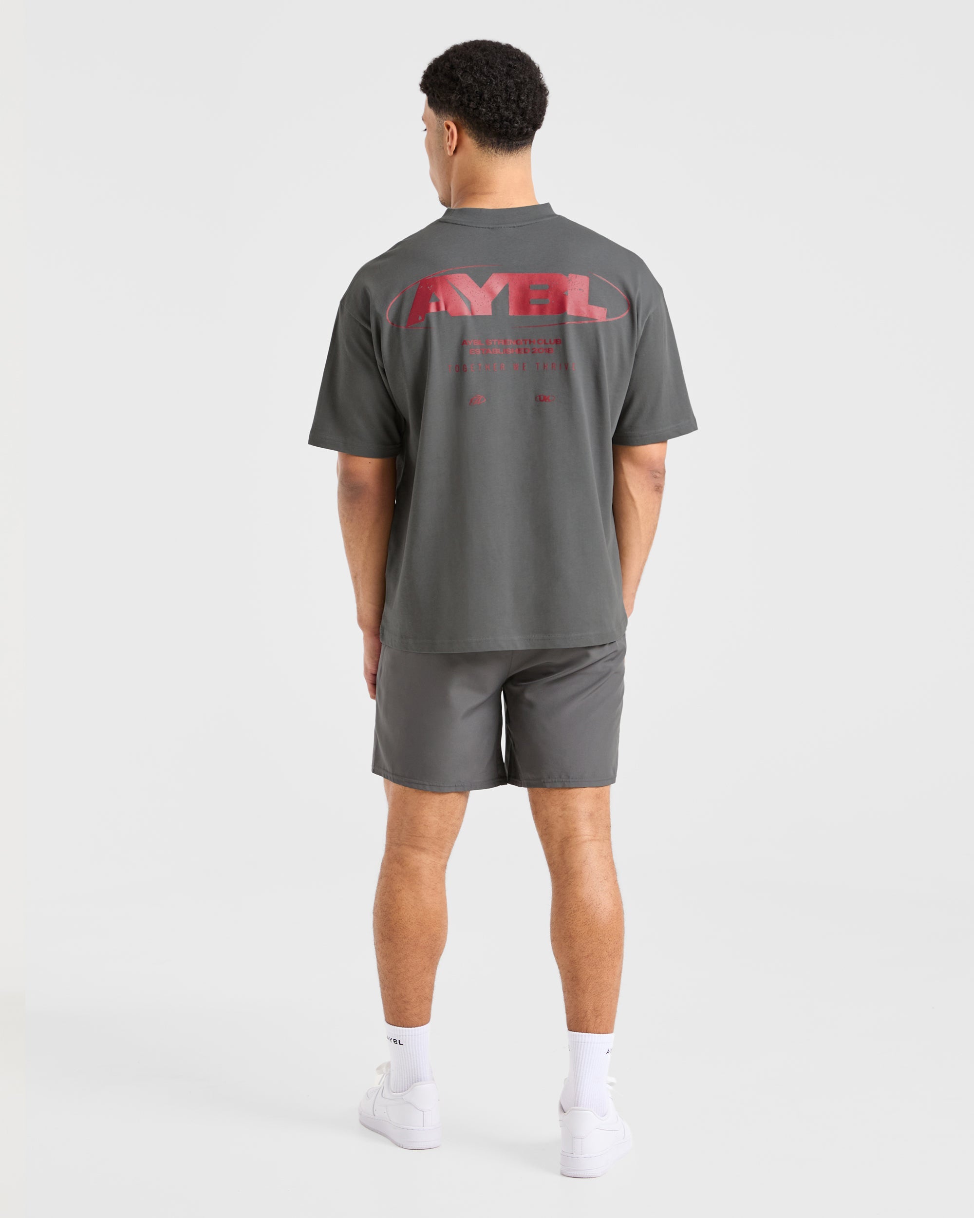 Orbit Oversized T Shirt - Charcoal/Rot