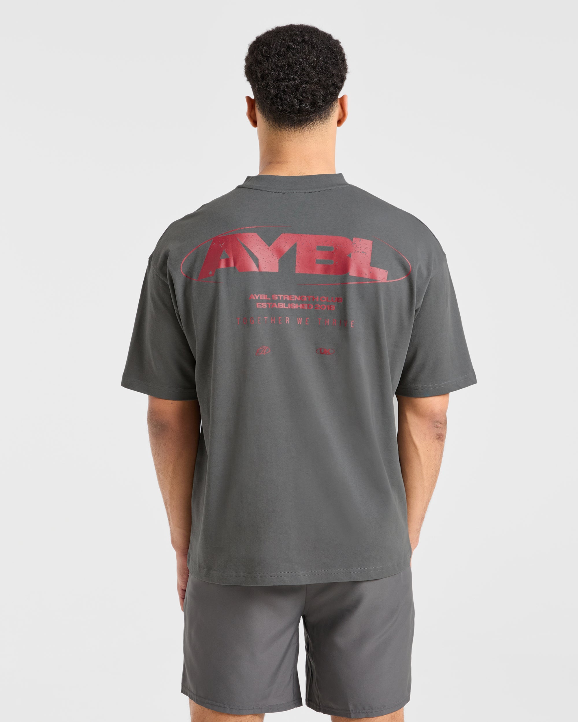 Orbit Oversized T Shirt - Charcoal/Rot