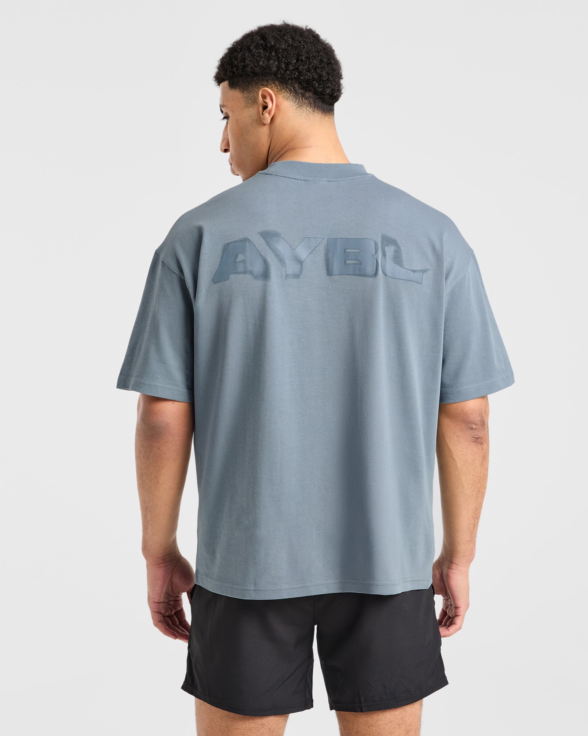 Blur Oversized T Shirt - Steel Blau
