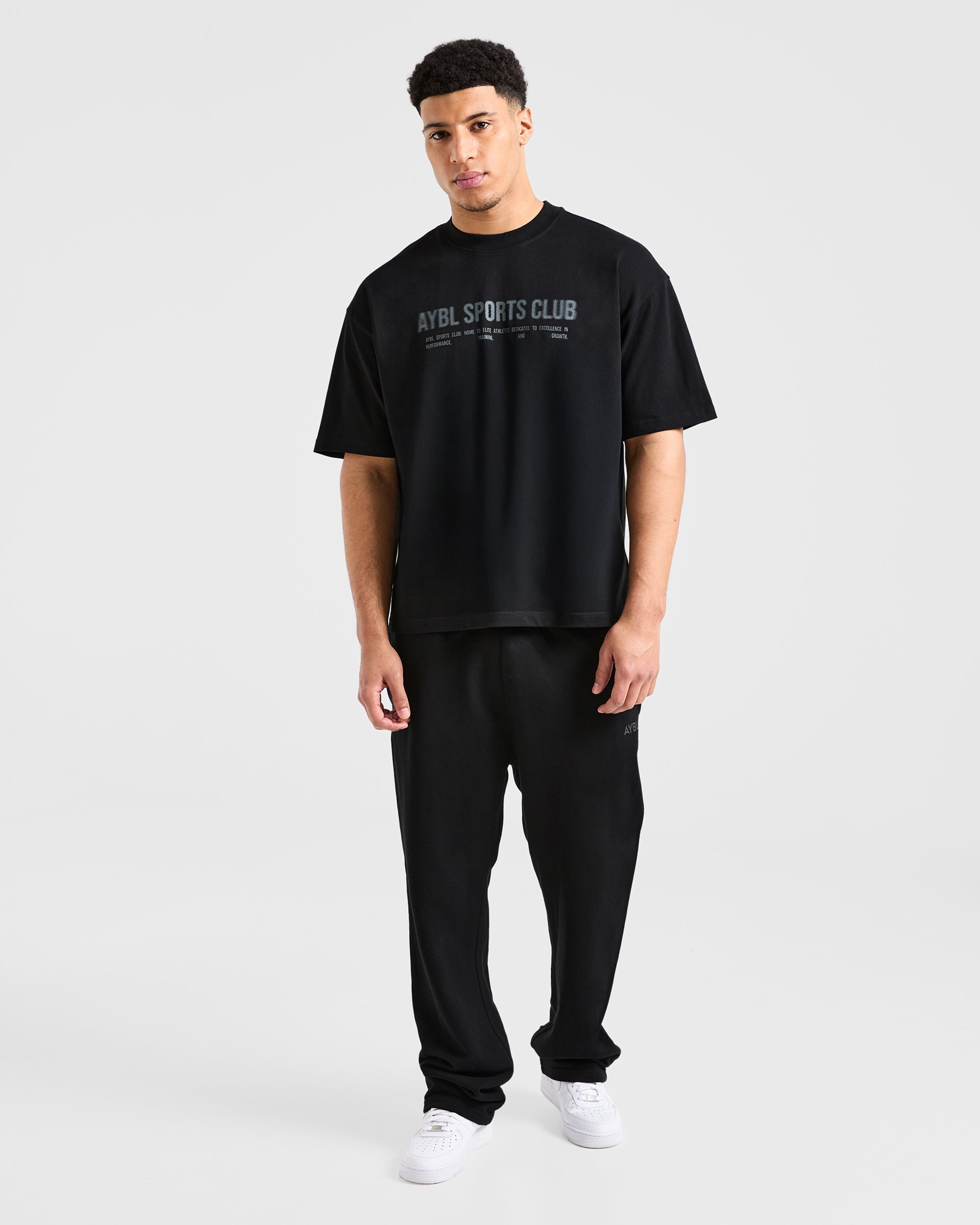 Sports Club Dot Oversized T Shirt - Schwarz