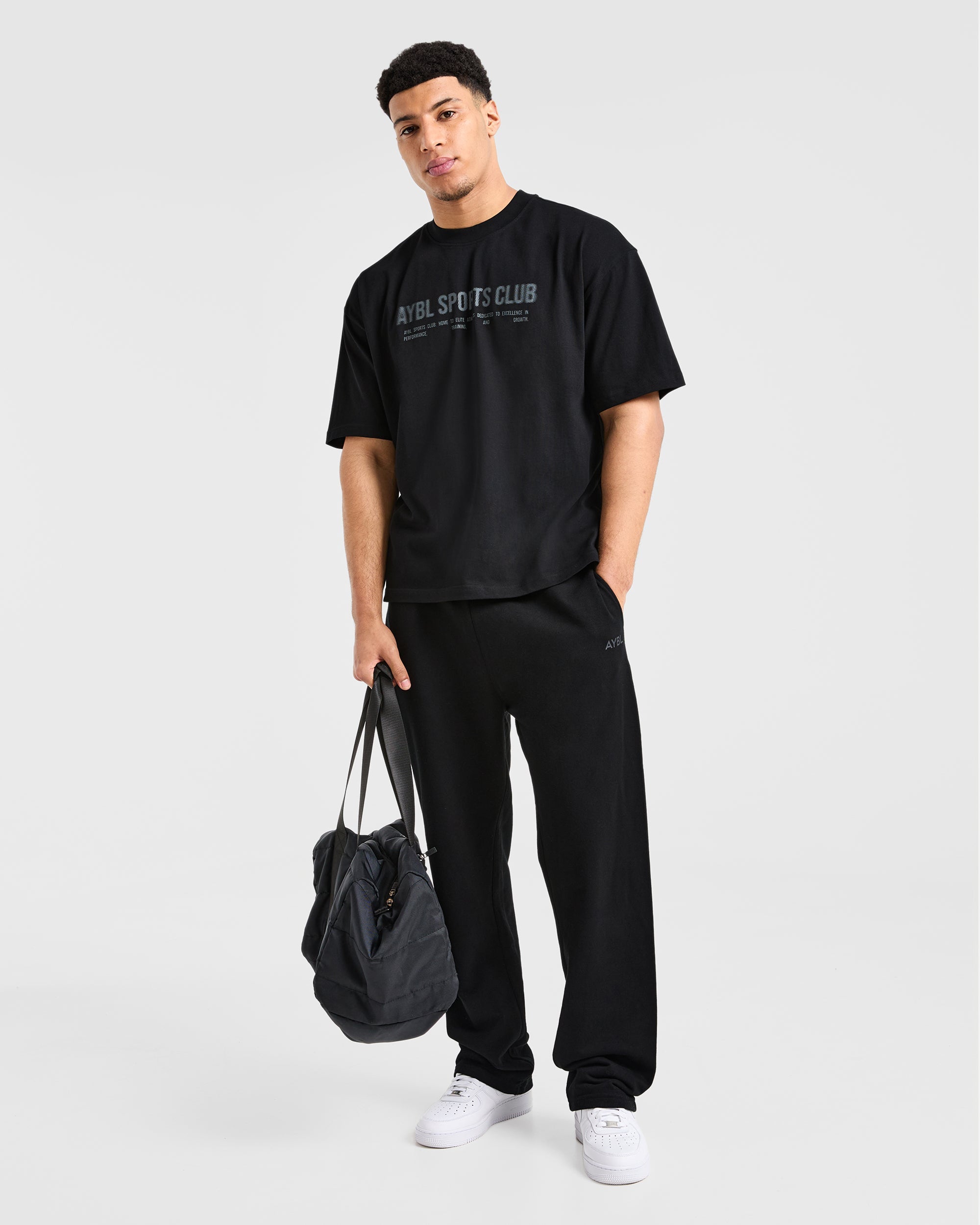 Sports Club Dot Oversized T Shirt - Schwarz