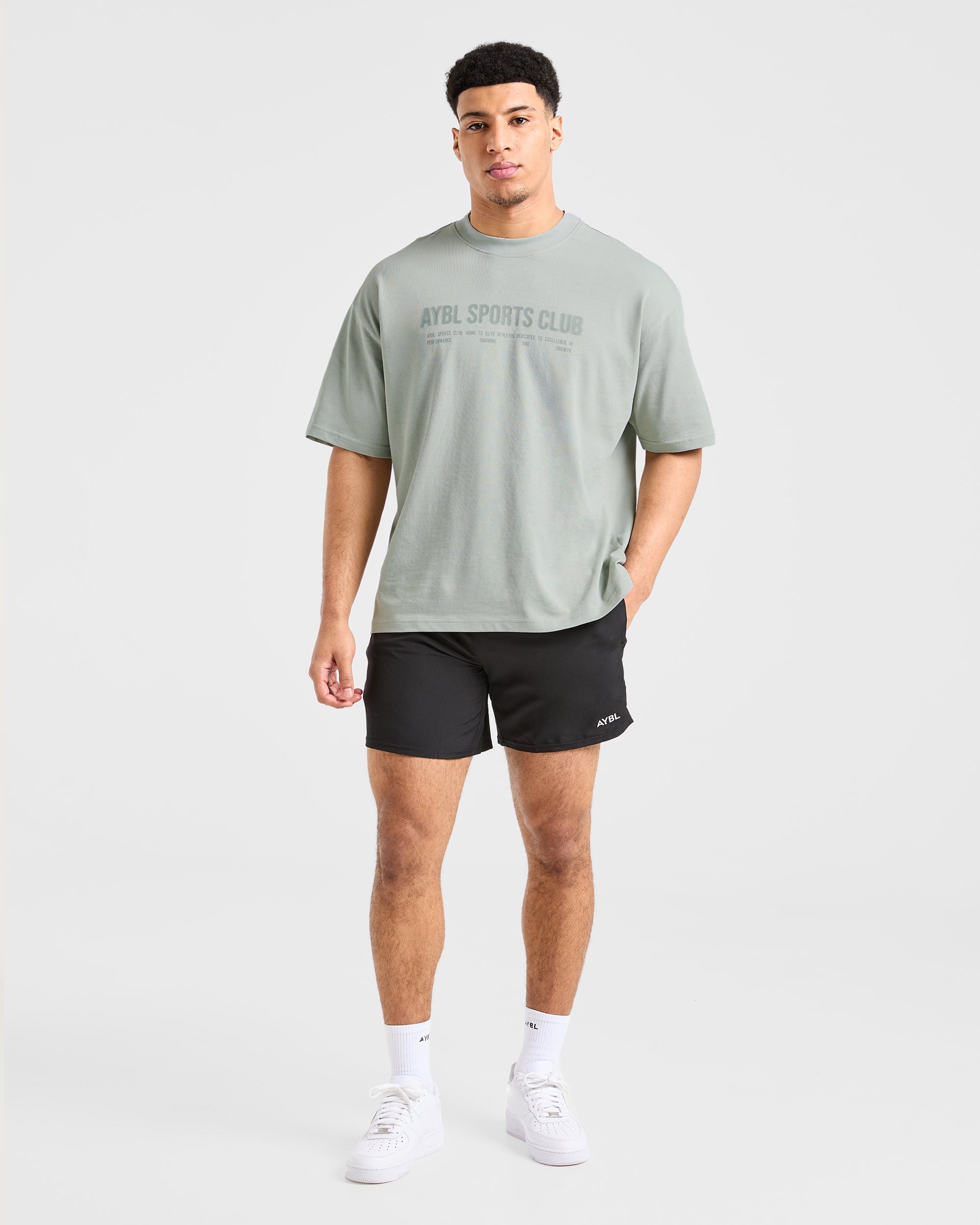 Sports Club Dot Oversized T Shirt - GrŸn Mist