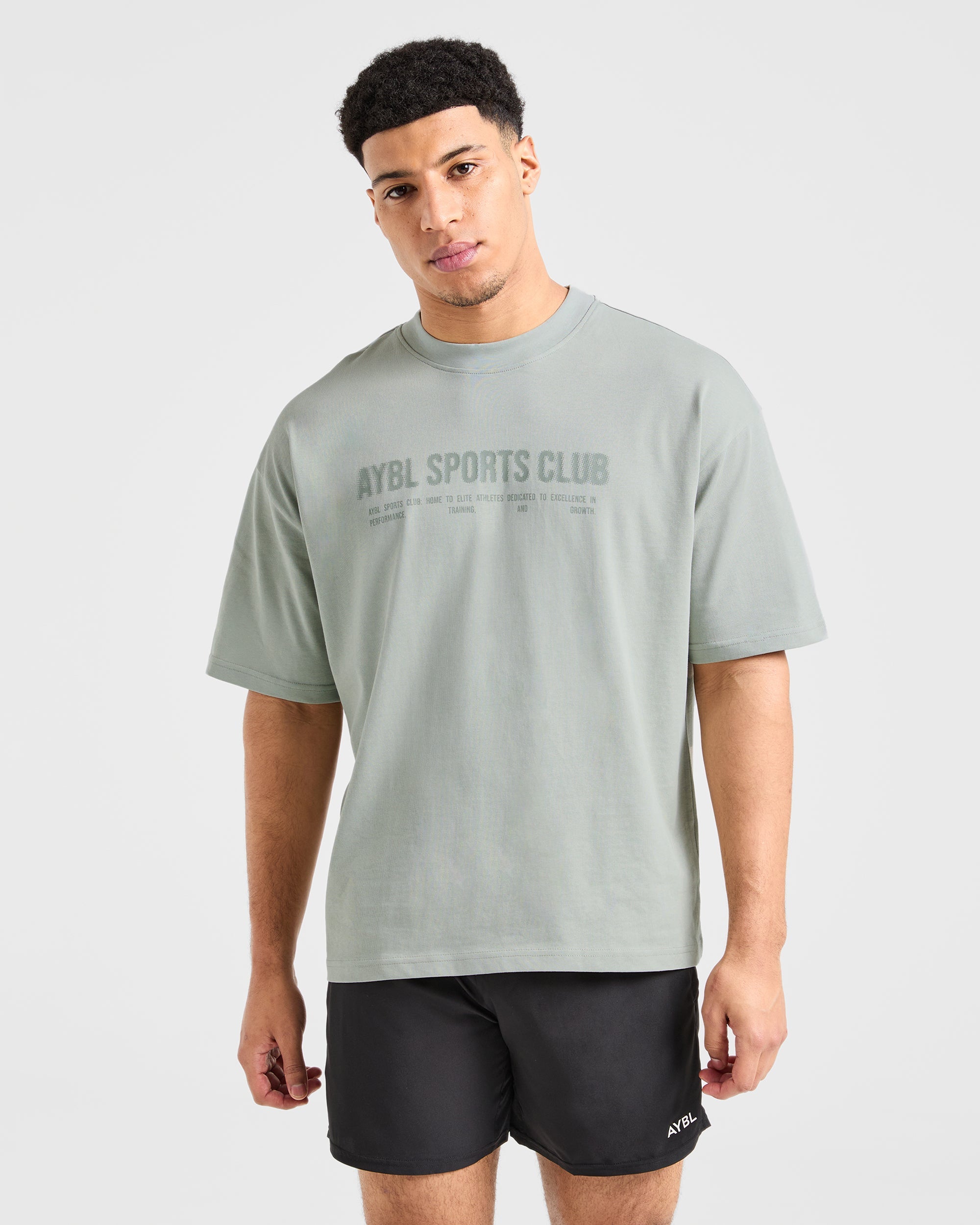 Sports Club Dot Oversized T Shirt - GrŸn Mist