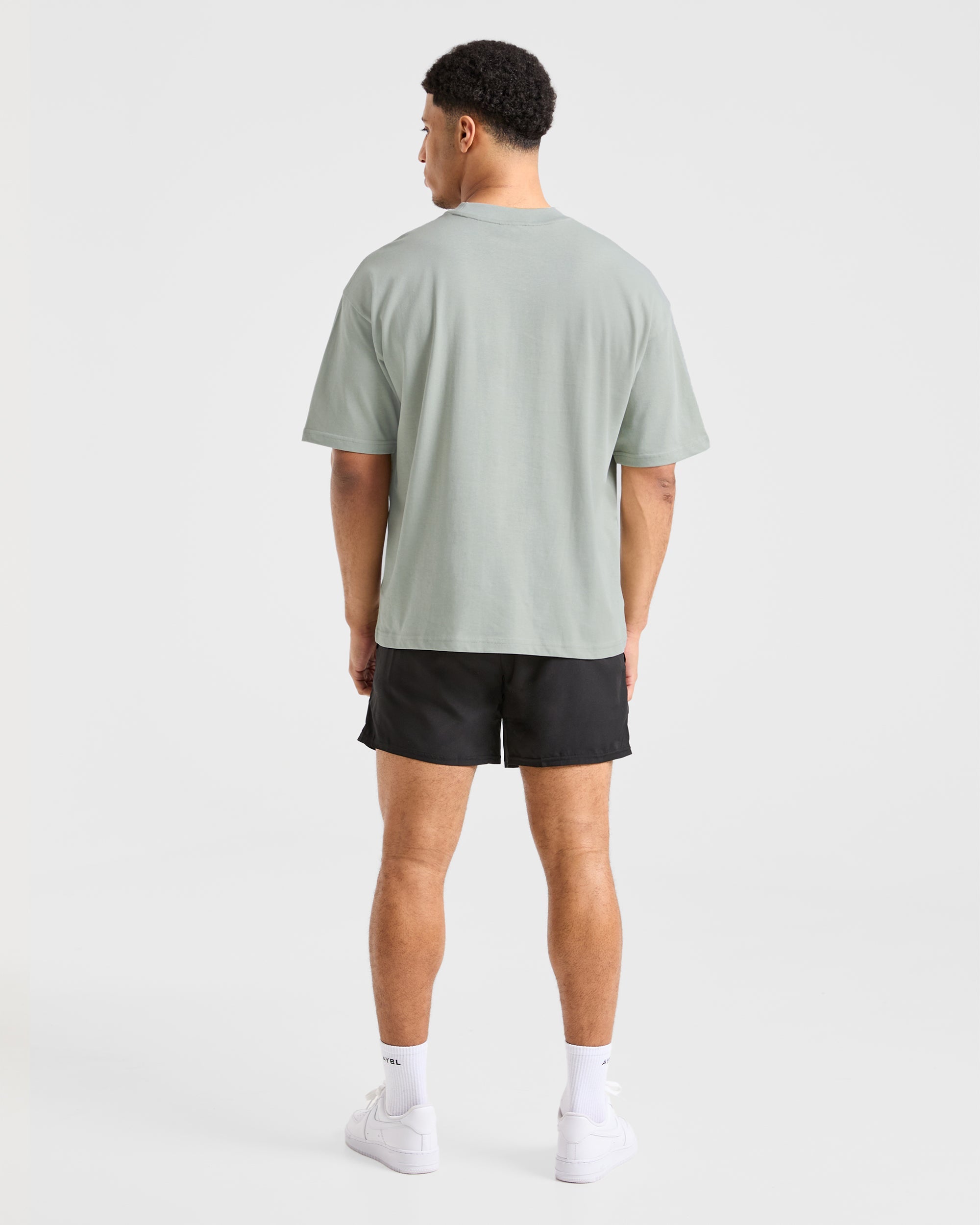 Sports Club Dot Oversized T Shirt - GrŸn Mist