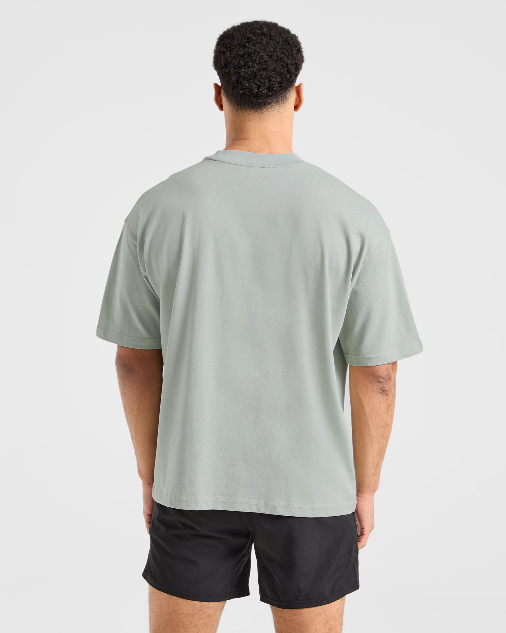 Sports Club Dot Oversized T Shirt - GrŸn Mist