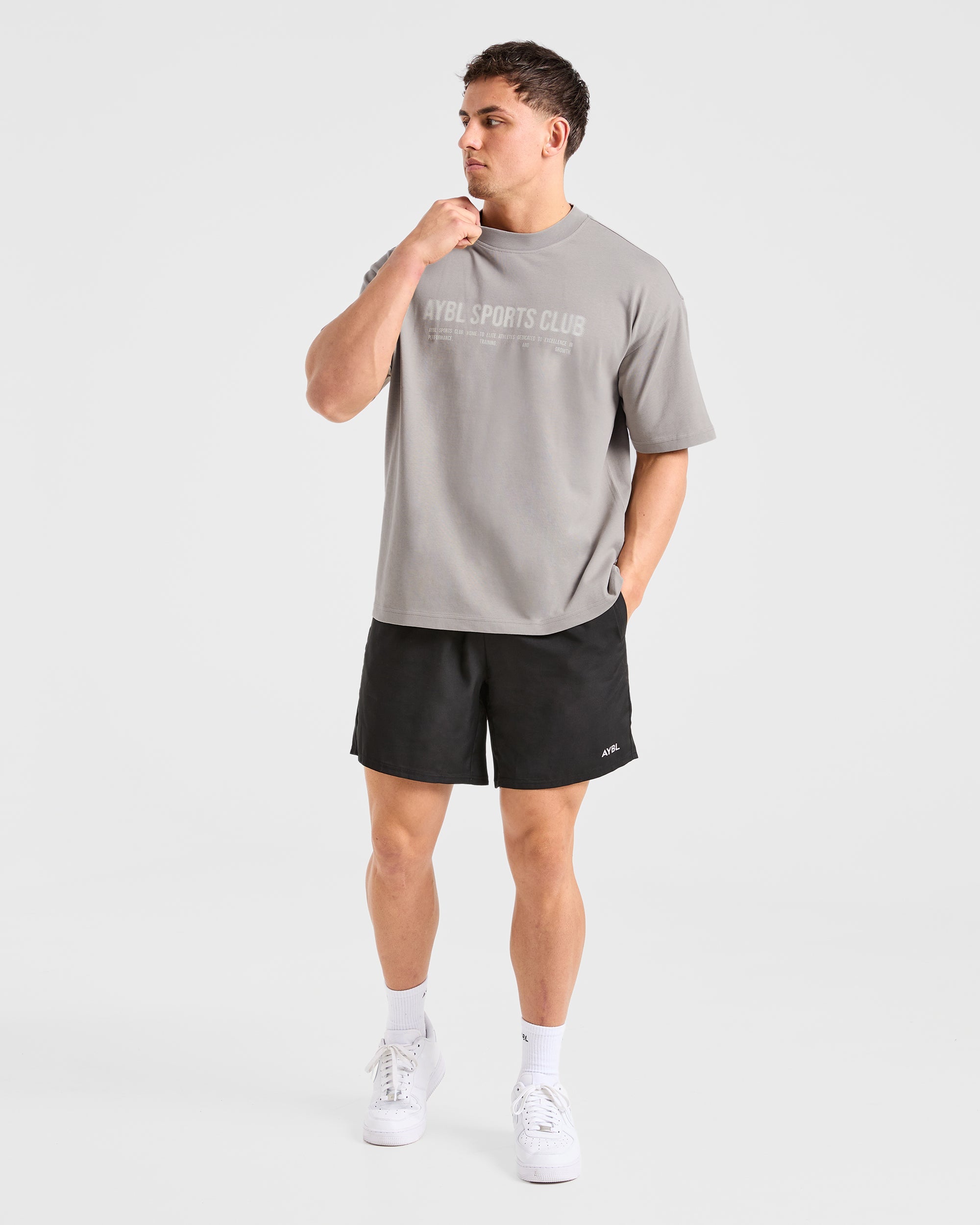 Sports Club Dot Oversized T Shirt - Cloud Grau
