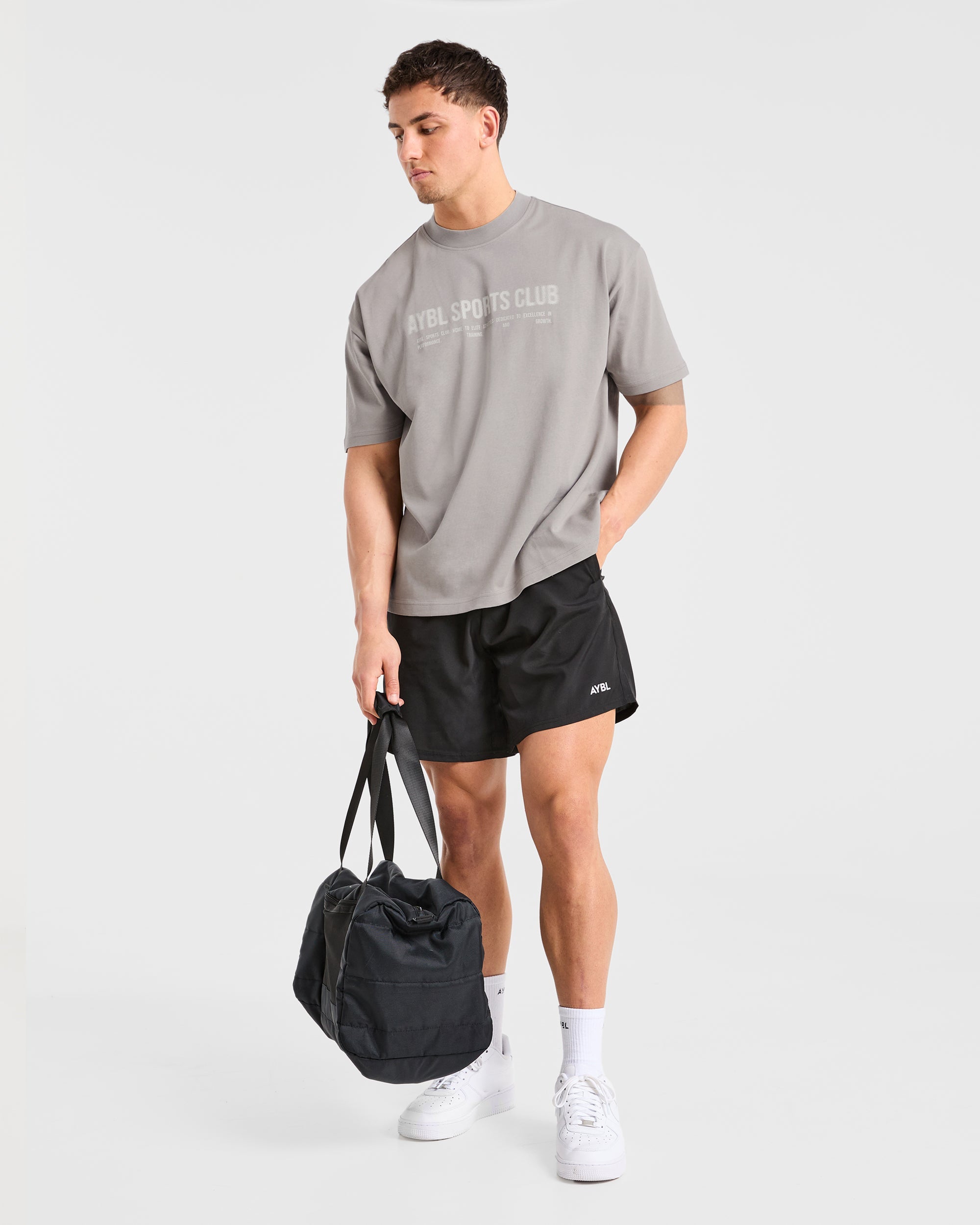Sports Club Dot Oversized T Shirt - Cloud Grau