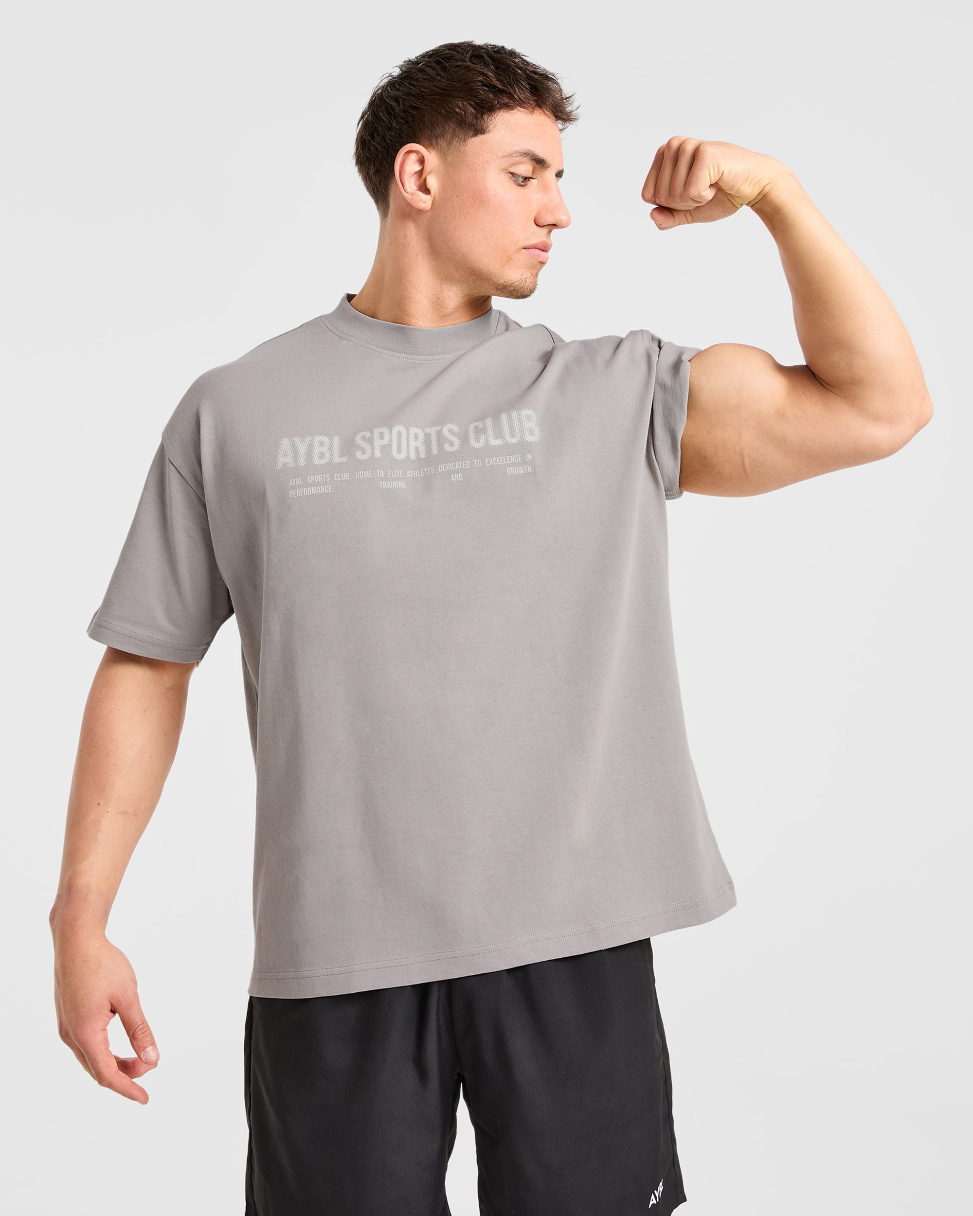 Sports Club Dot Oversized T Shirt - Cloud Grau
