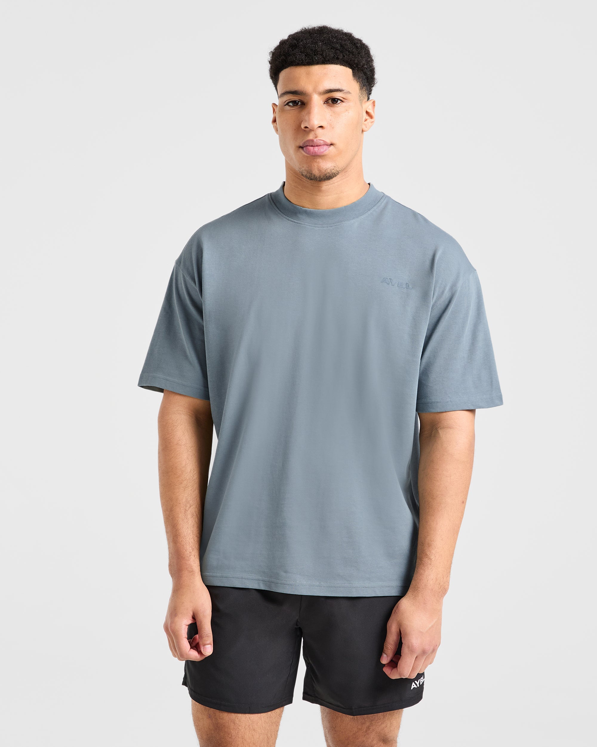 Blur Oversized T Shirt - Steel Blau