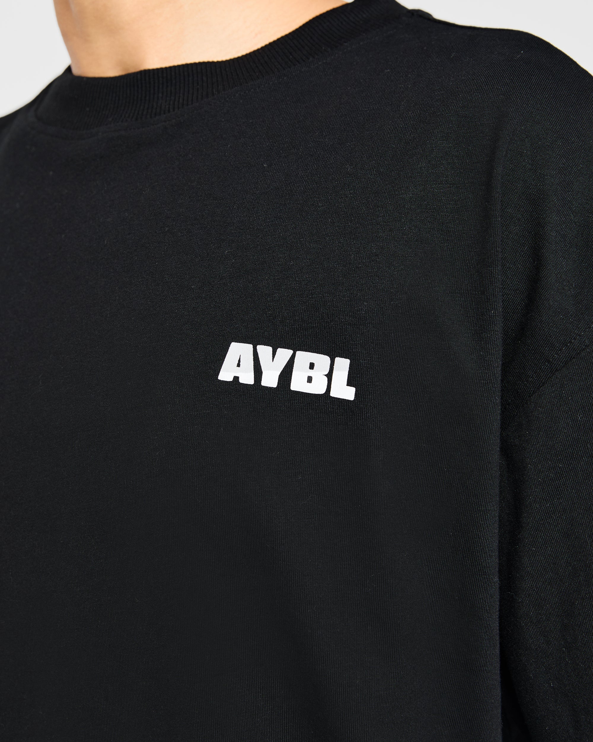 Focused Wavy Oversized T Shirt - Schwarz