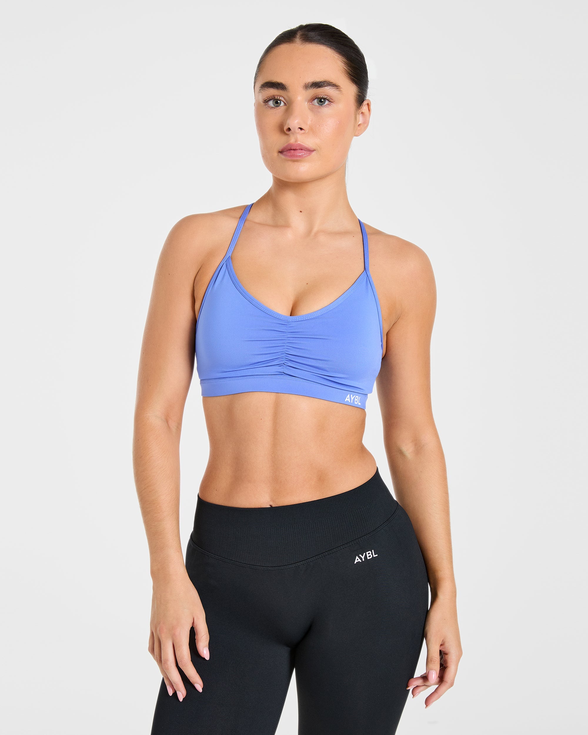 Essential Ruched Sports Bra - Cornflower Violett