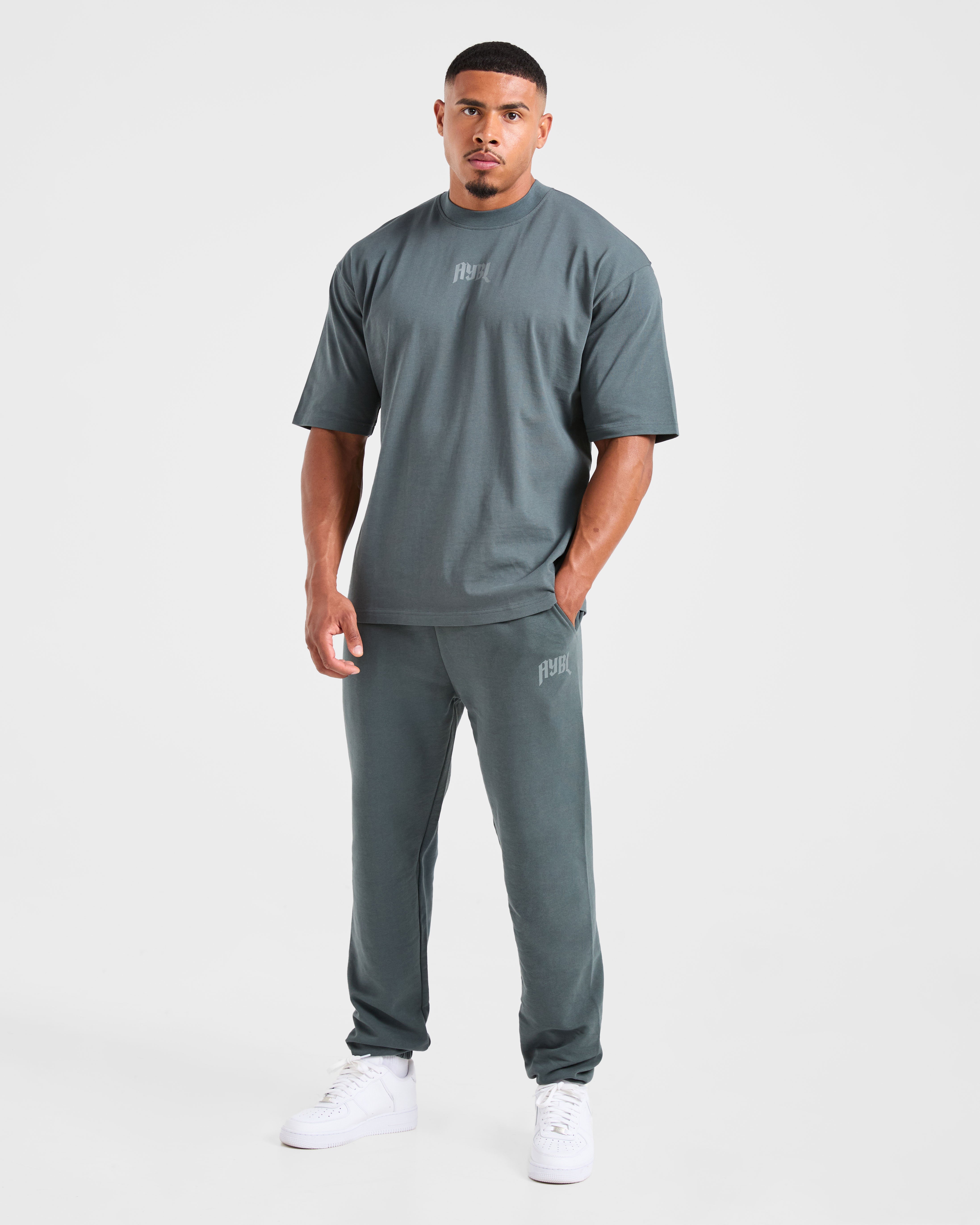 Lifting Club Gothic Oversized Joggers - Iron Slate