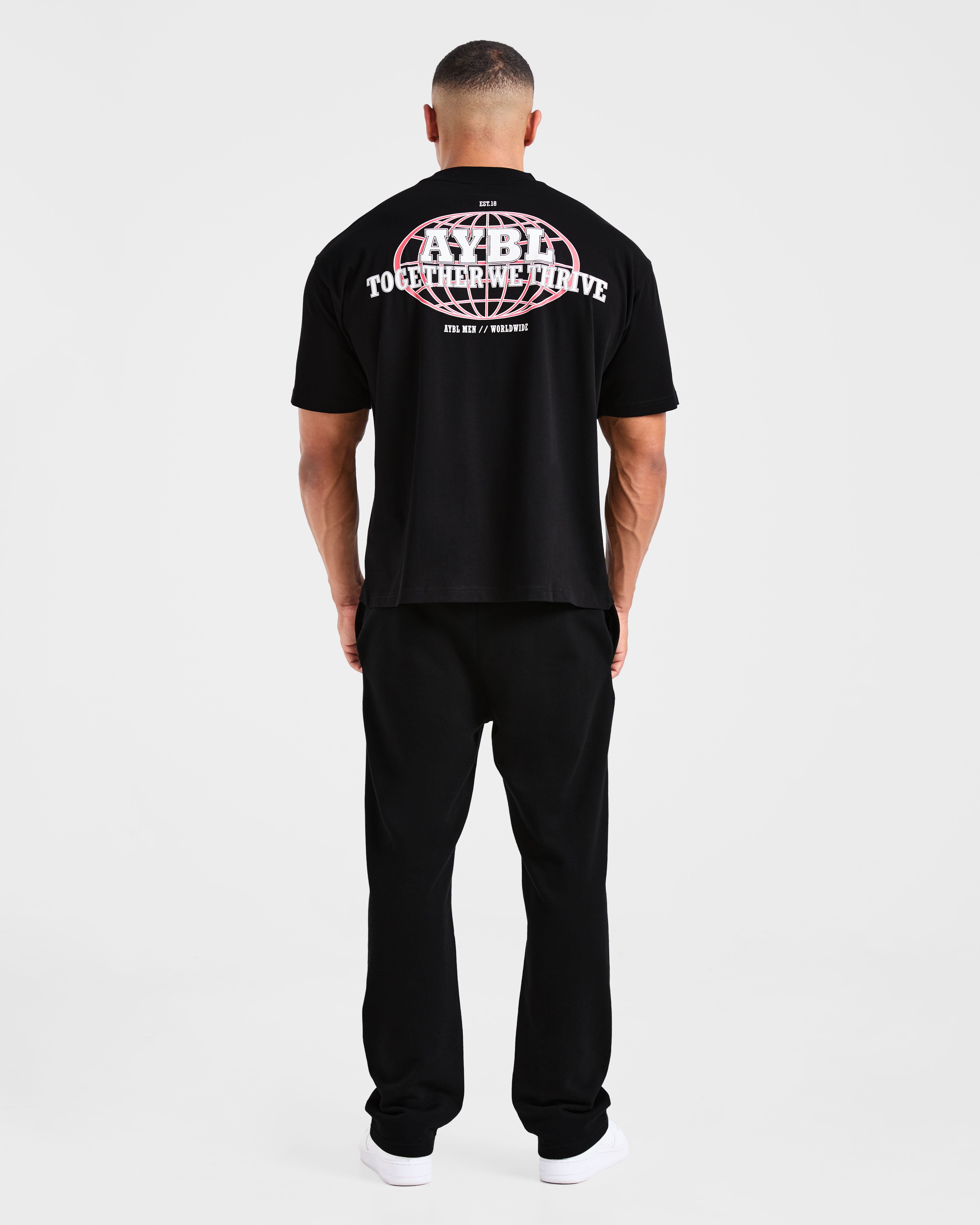 Global Oversized T Shirt - Schwarz/Rot
