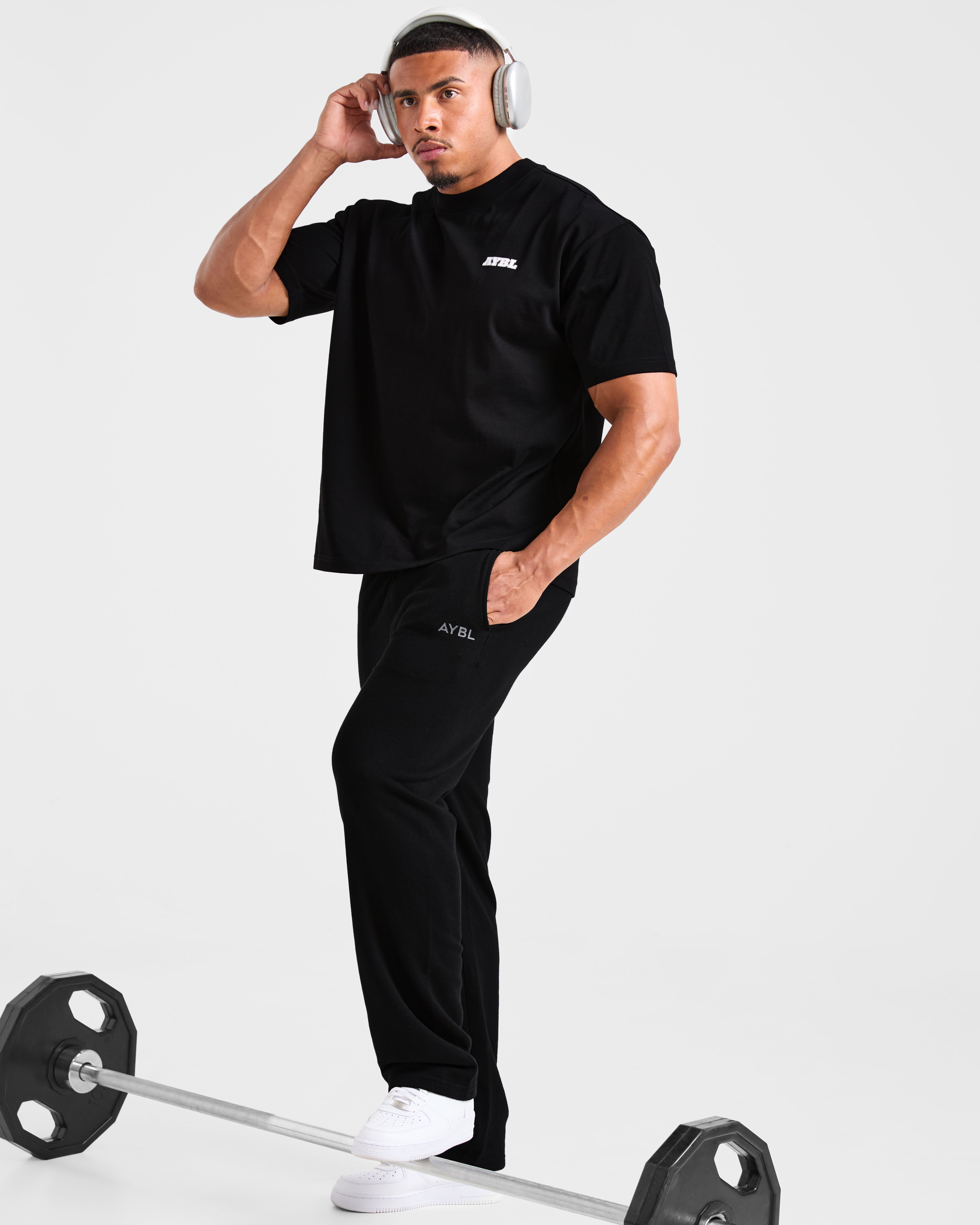 Global Oversized T Shirt - Schwarz/Rot