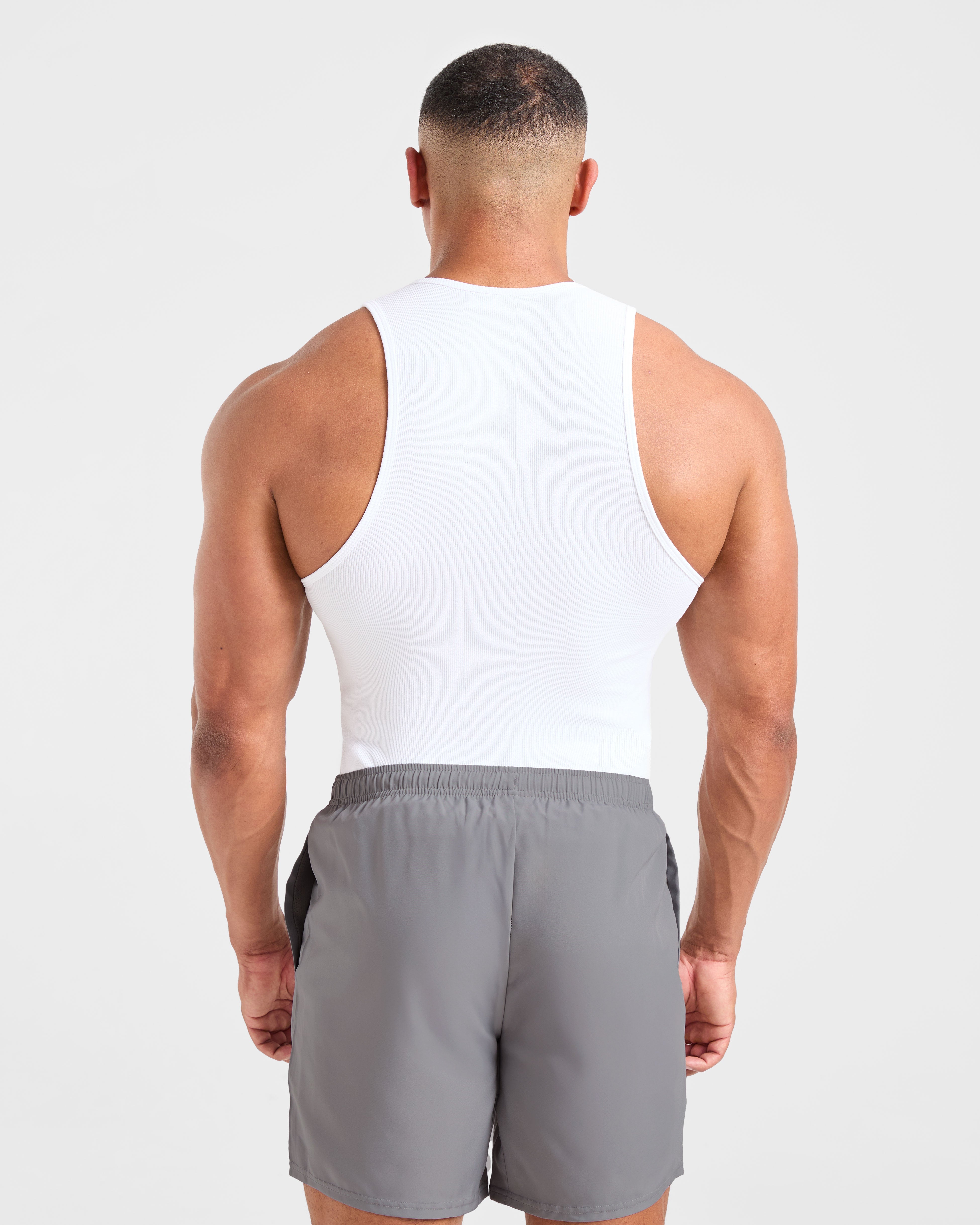 Muscle Ribbed Tank - Weiß