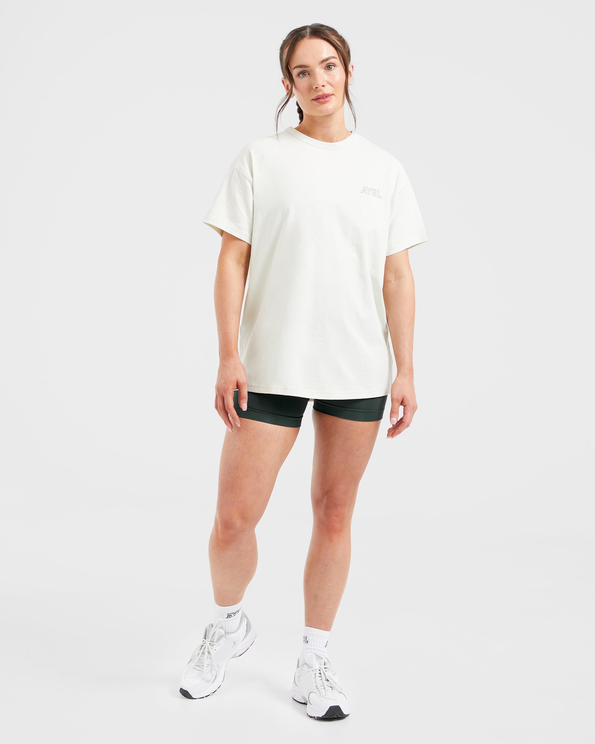 AYBL Athletics Oversized T Shirt - Off Weiß/Grün
