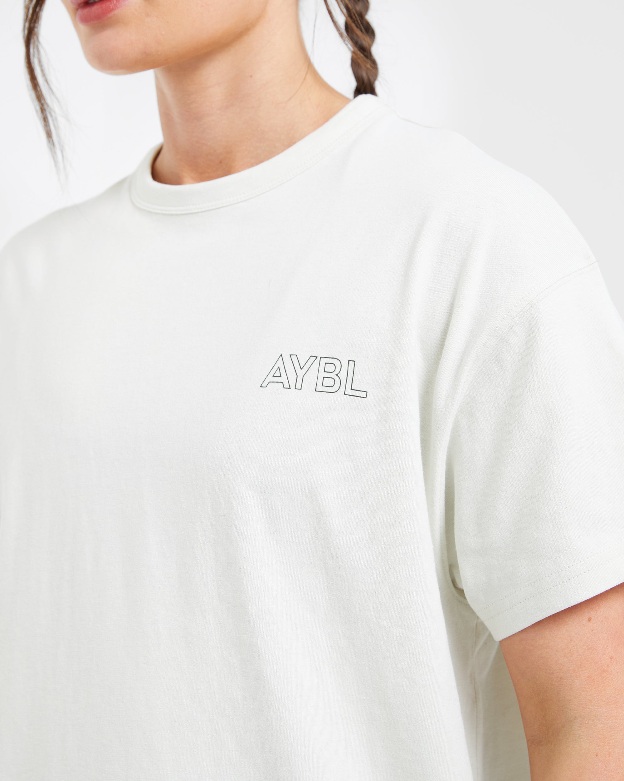 AYBL Athletics Oversized T Shirt - Off Weiß/Grün