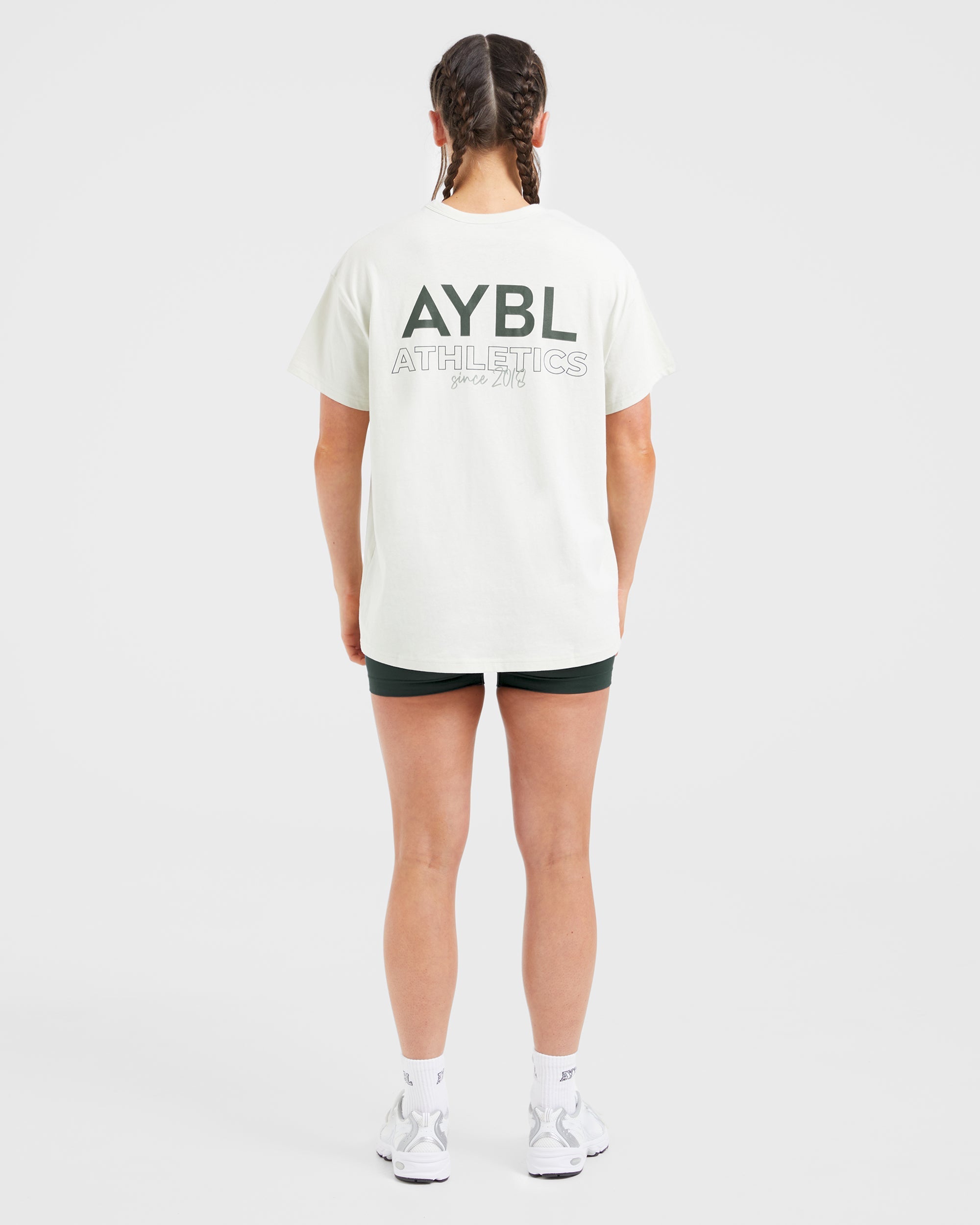 AYBL Athletics Oversized T Shirt - Off Weiß/Grün