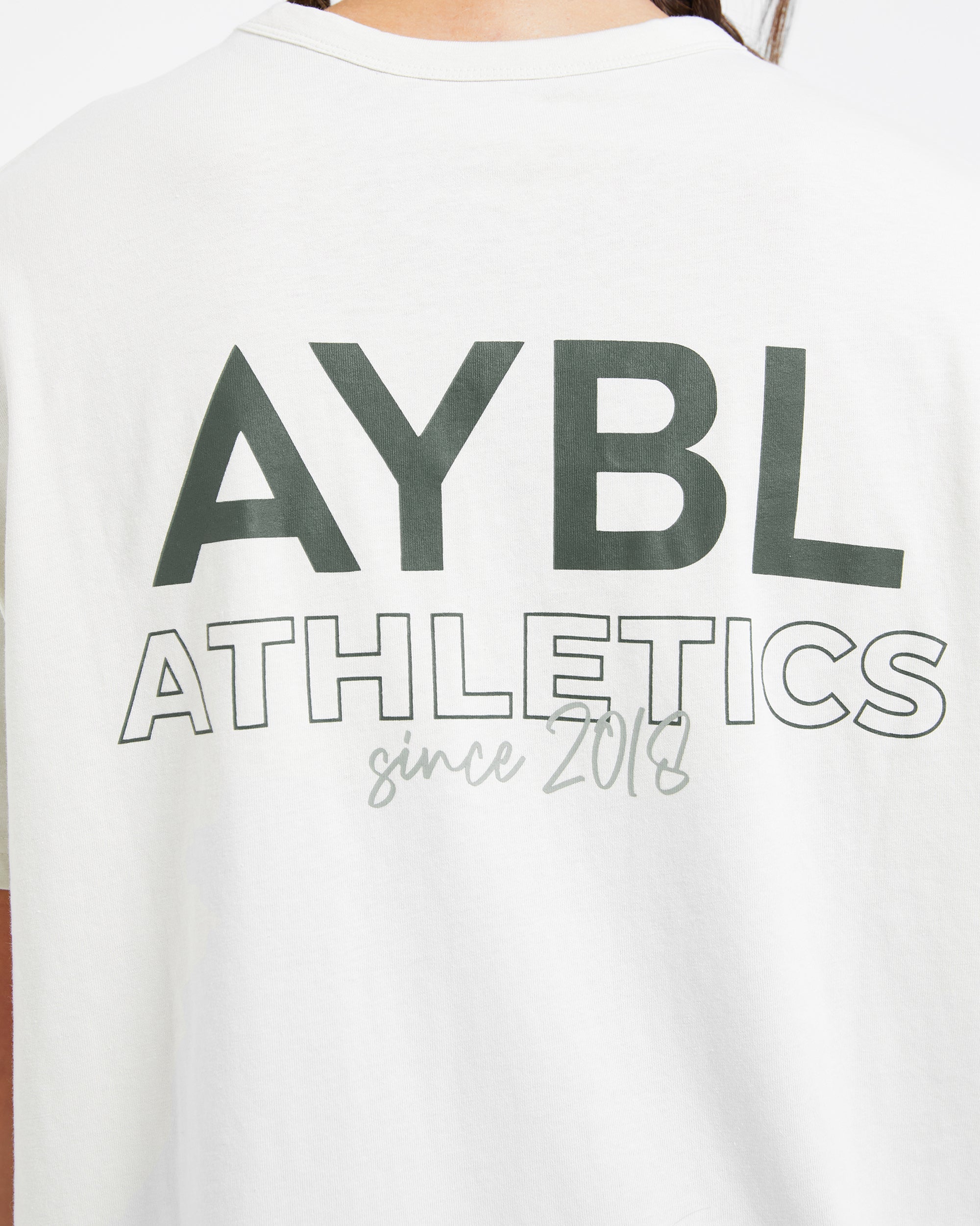 AYBL Athletics Oversized T Shirt - Off Weiß/Grün