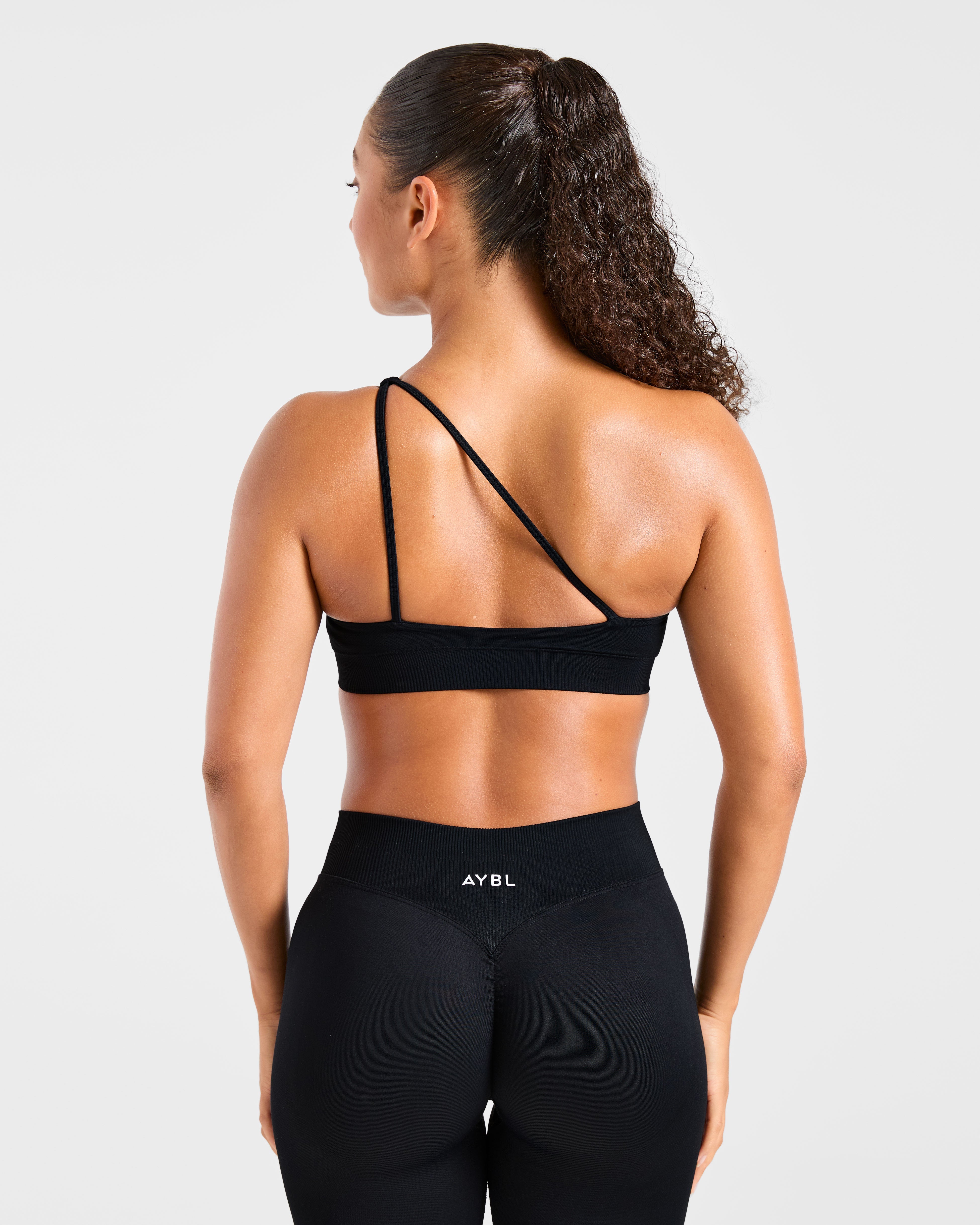 Enhance Seamless One Shoulder Sports Bra - Schwarz