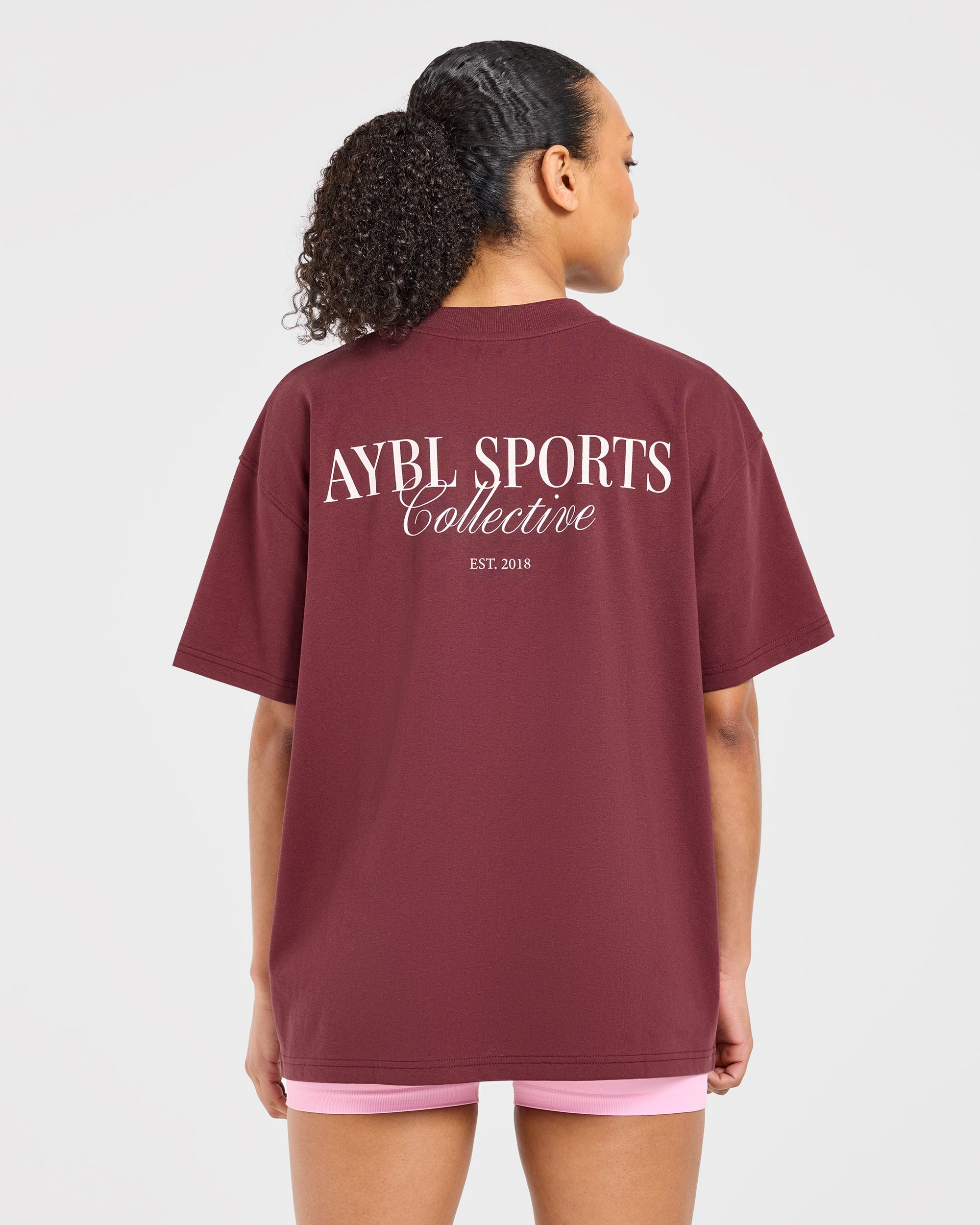 Sports Collective Oversized T Shirt - Rot Wine