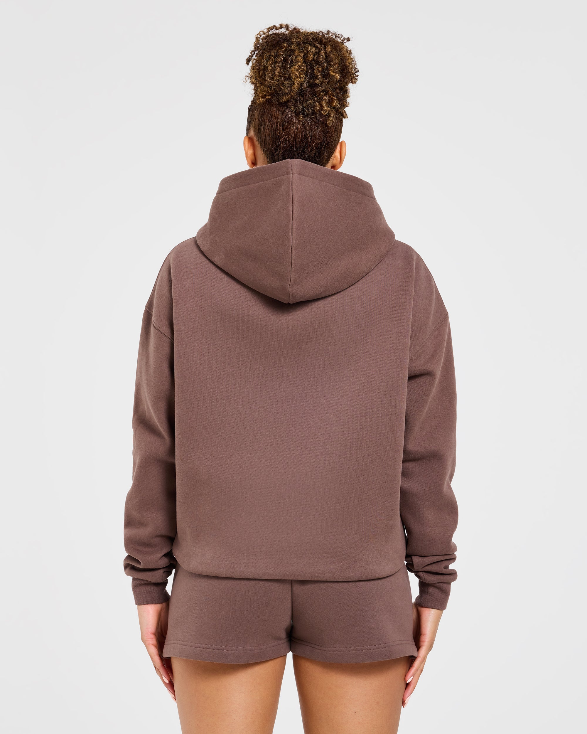 Varsity Applique Oversized Hoodie - Braun