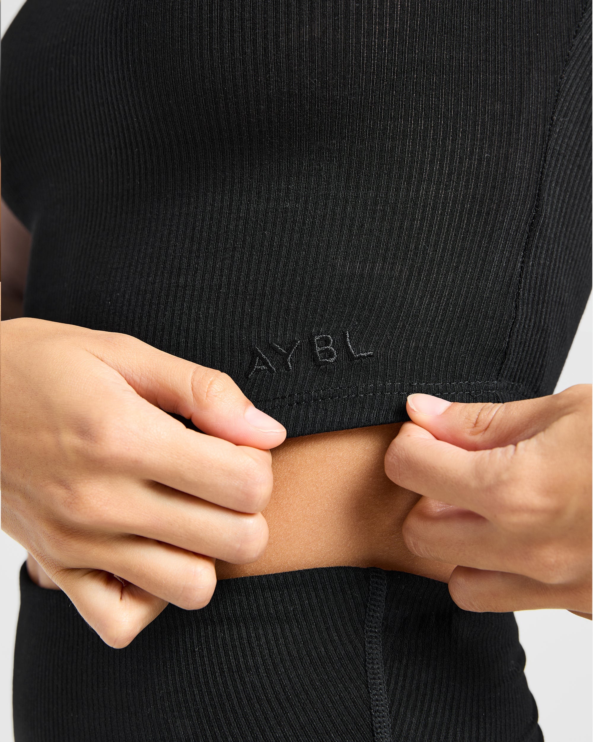Lounge Ribbed T Shirt - Schwarz