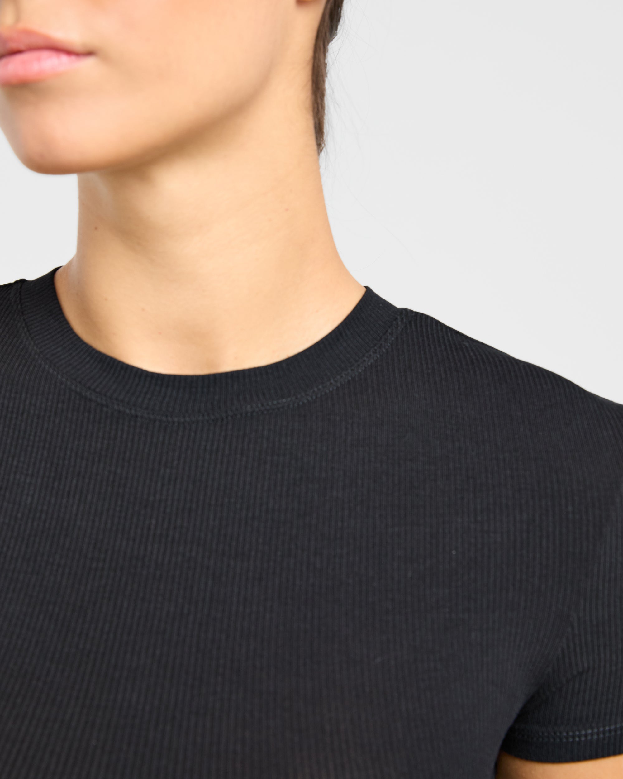 Lounge Ribbed T Shirt - Schwarz