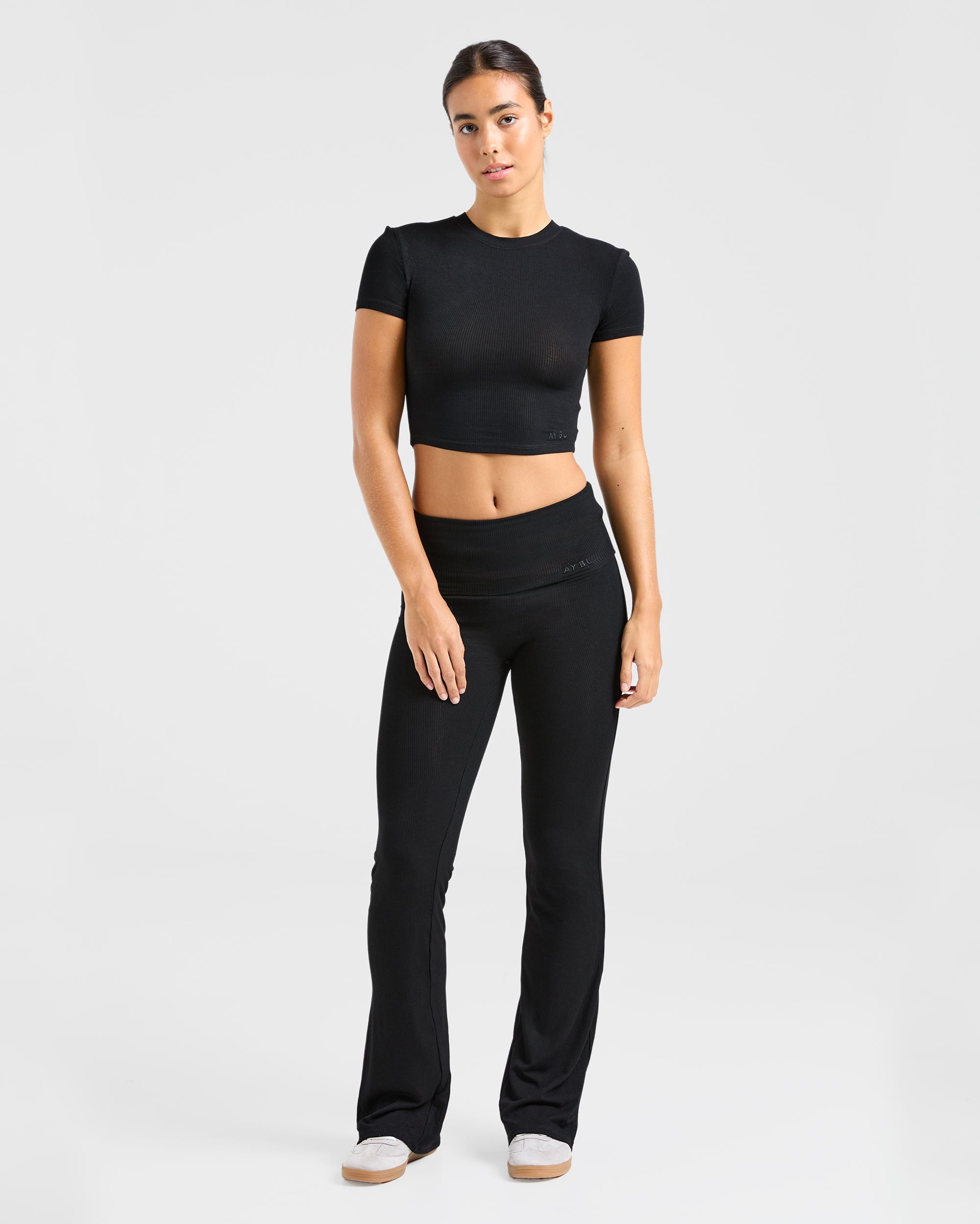 Lounge Ribbed T Shirt - Schwarz