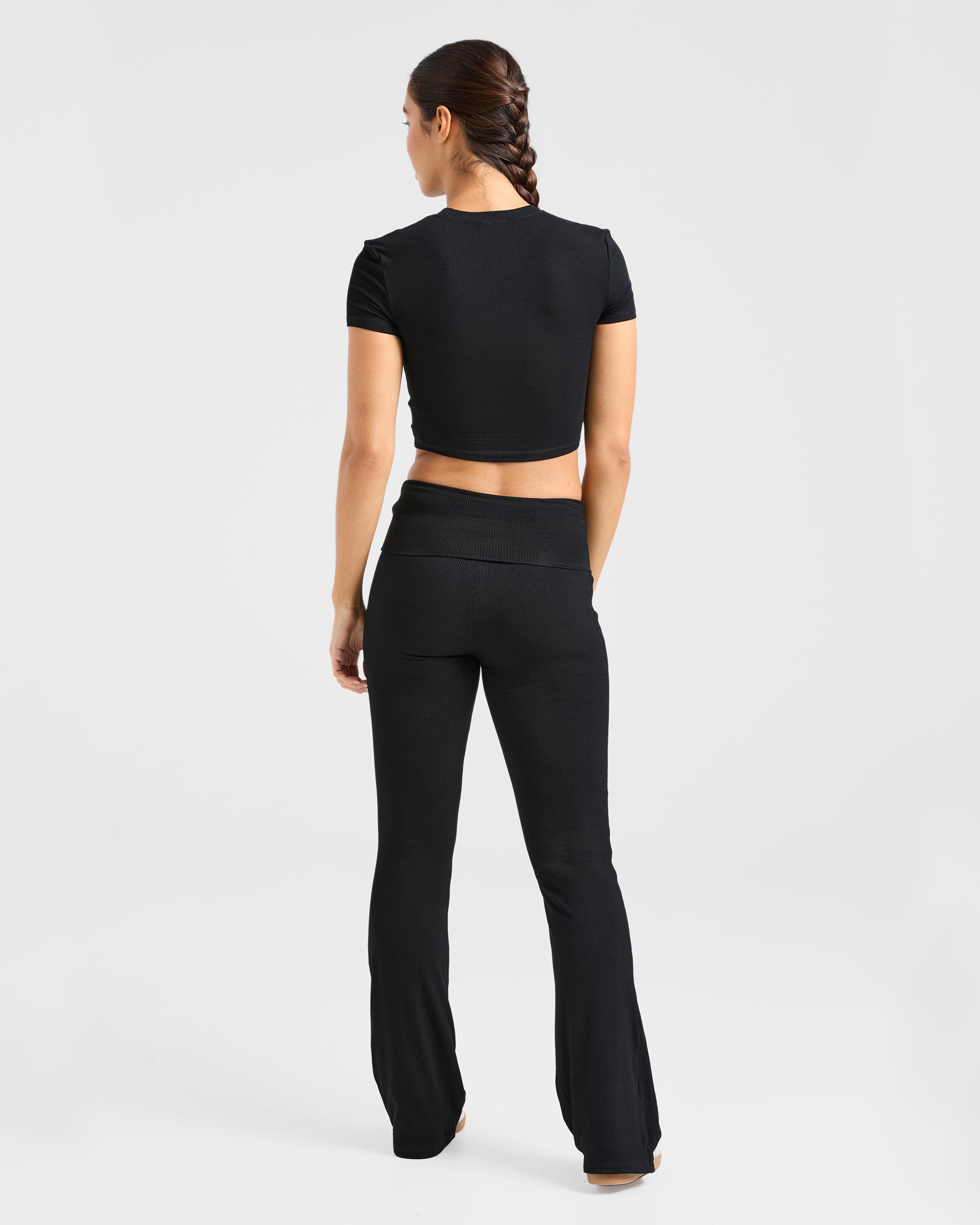 Lounge Ribbed T Shirt - Schwarz
