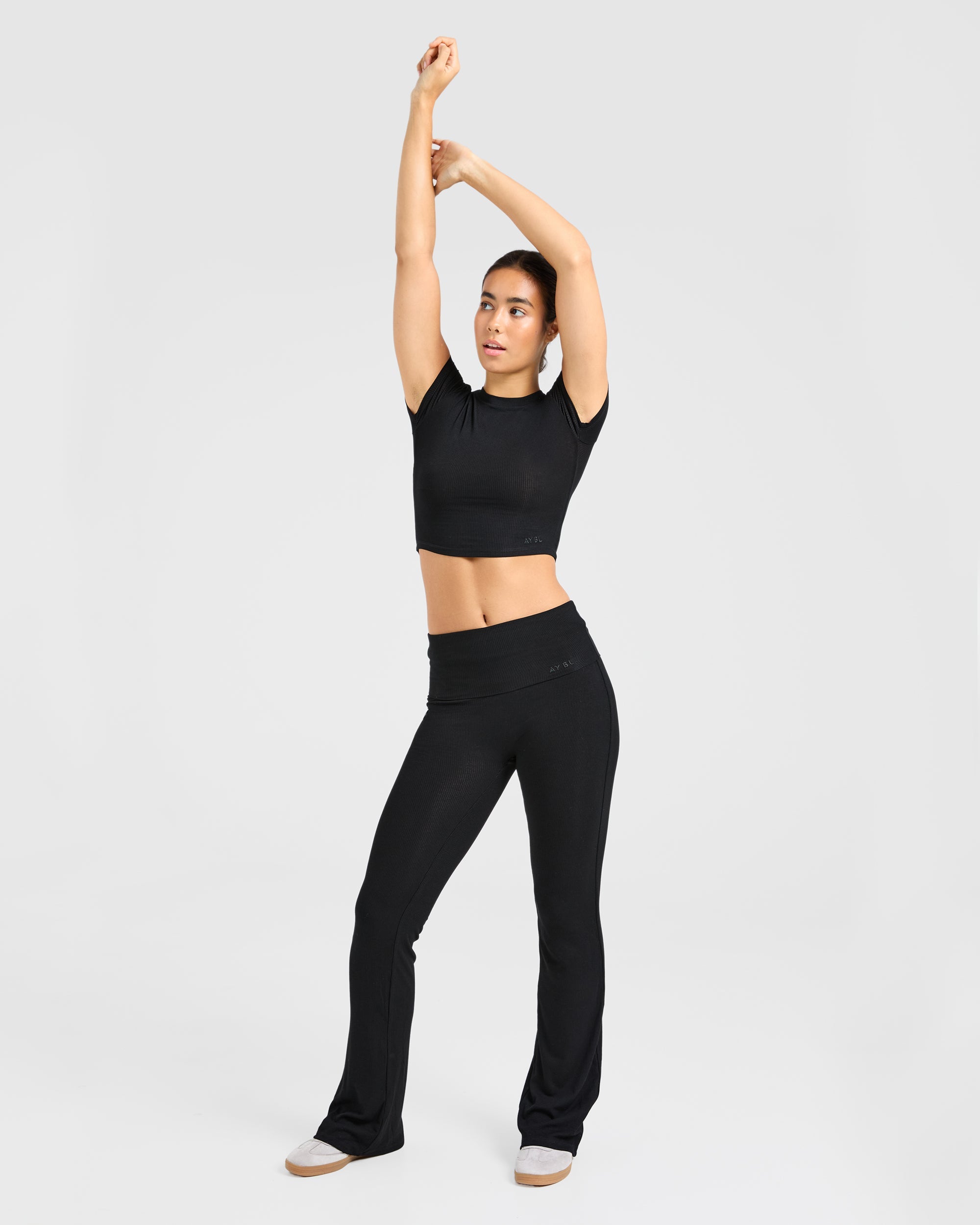 Lounge Ribbed T Shirt - Schwarz