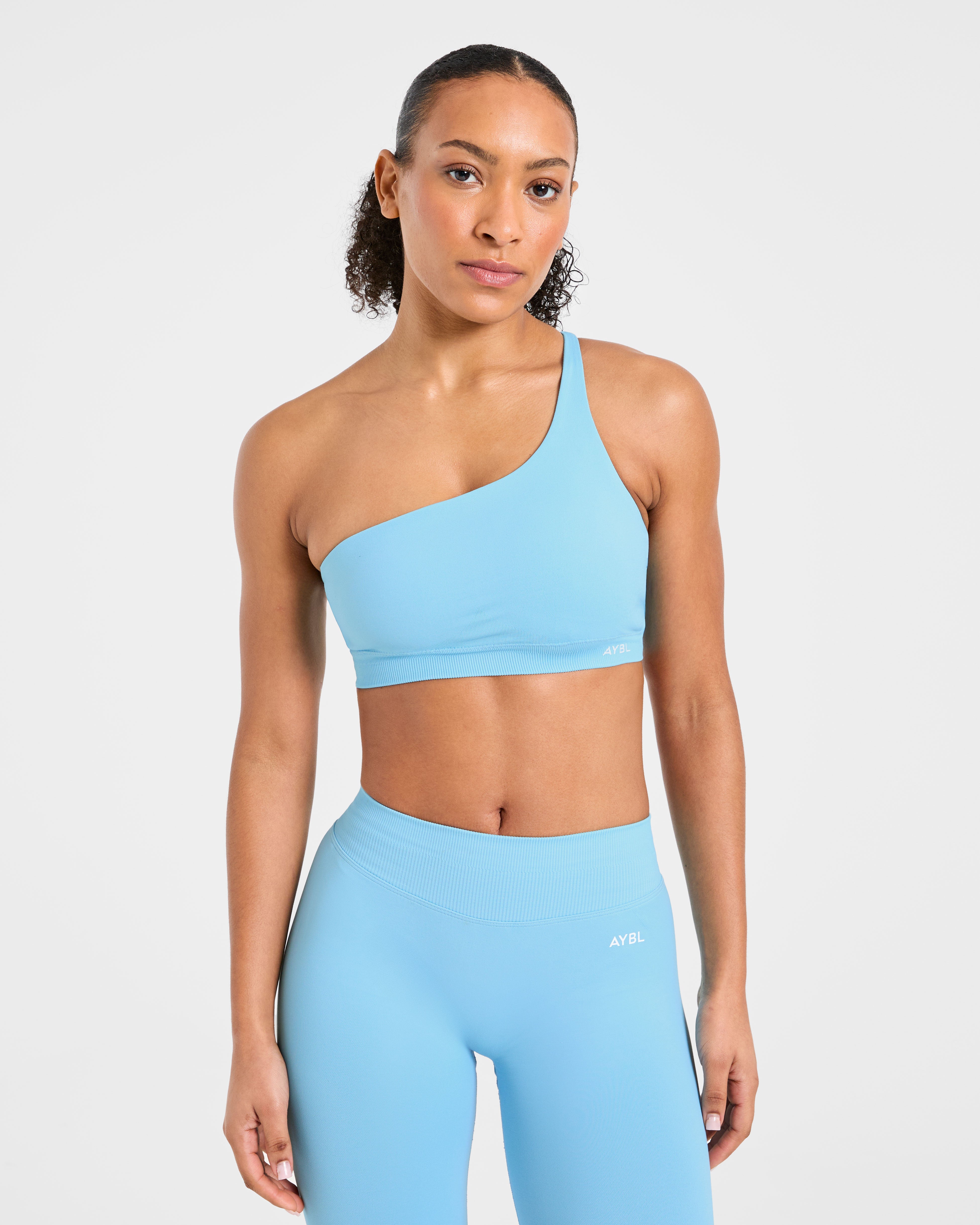 Enhance Seamless One Shoulder Sports Bra - Powder Blau