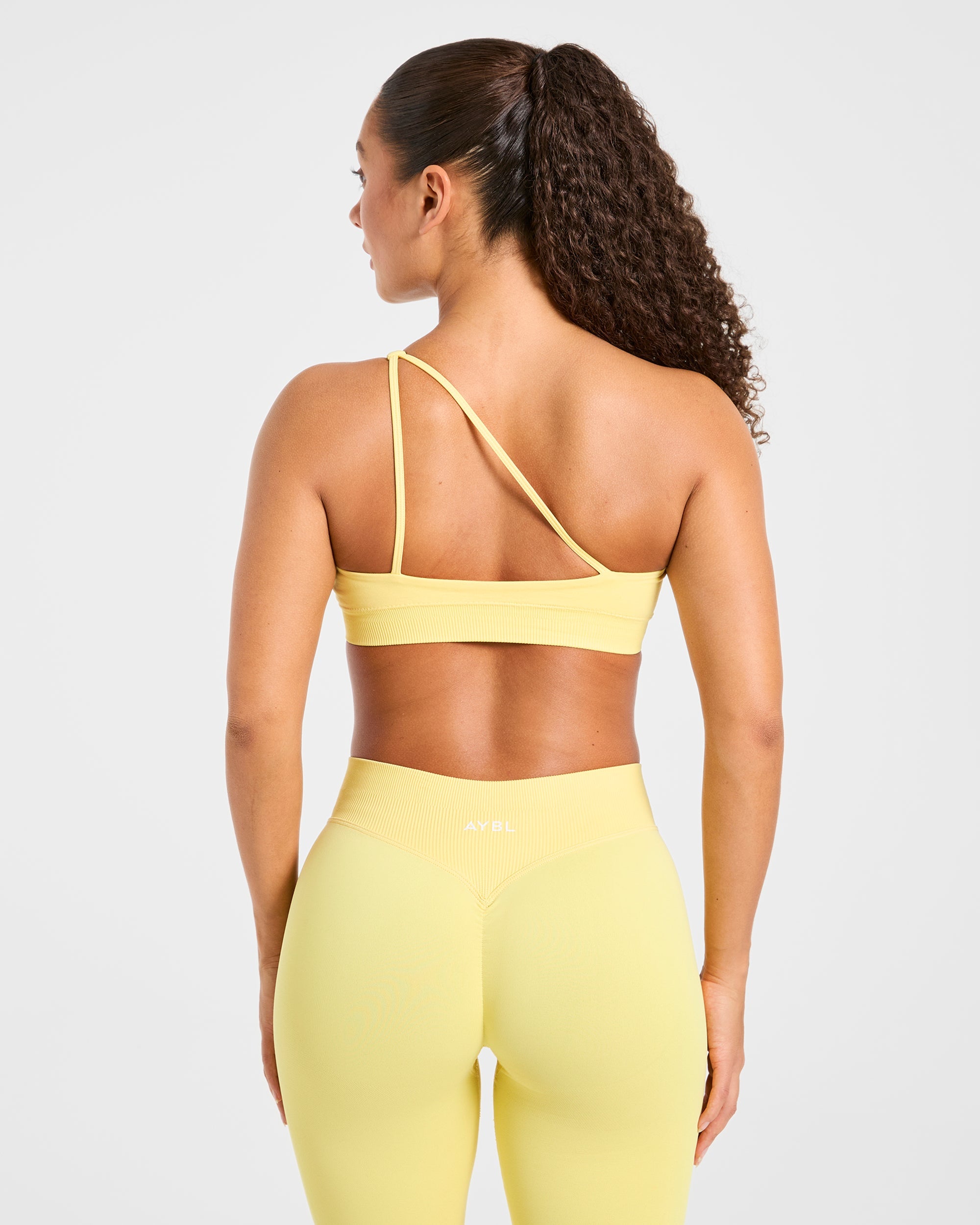 Enhance Seamless One Shoulder Sports Bra - Bright Gelb