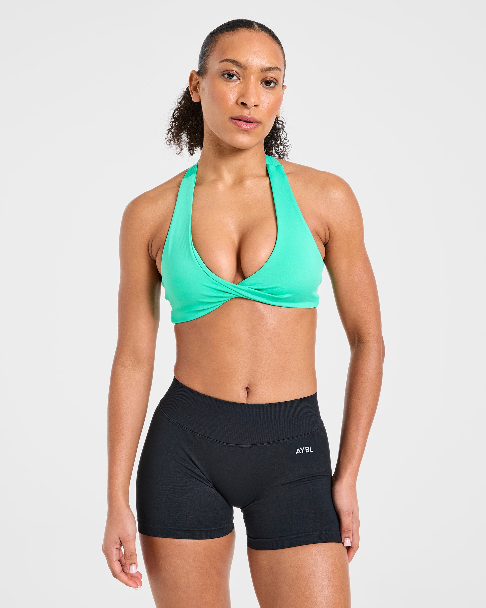 Essential Halterneck Sports Bra - Mint Grün