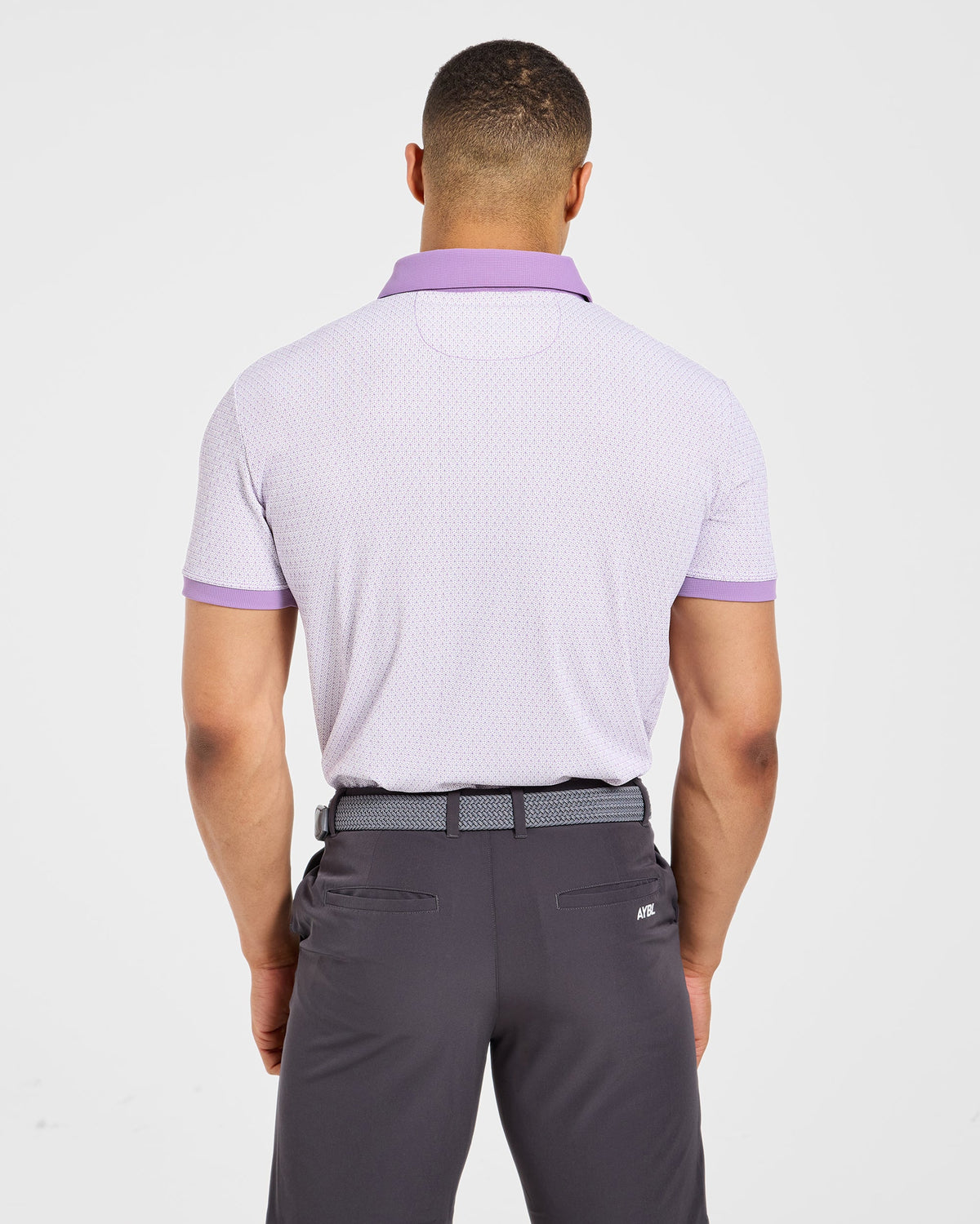 Precision Geometric Polo - Weiß/Flieder