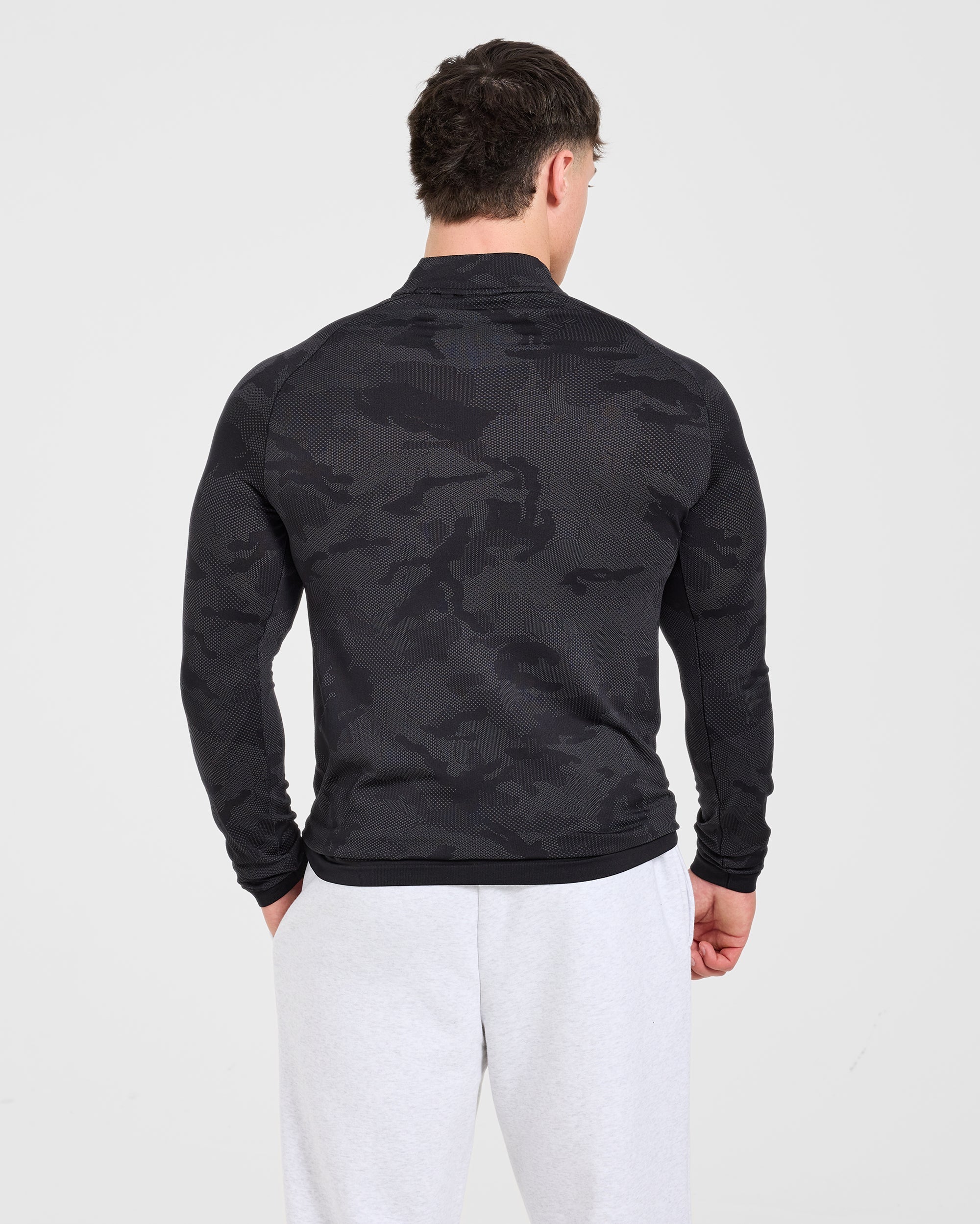 Camo Seamless 1/4 Zip Pullover - Schwarz