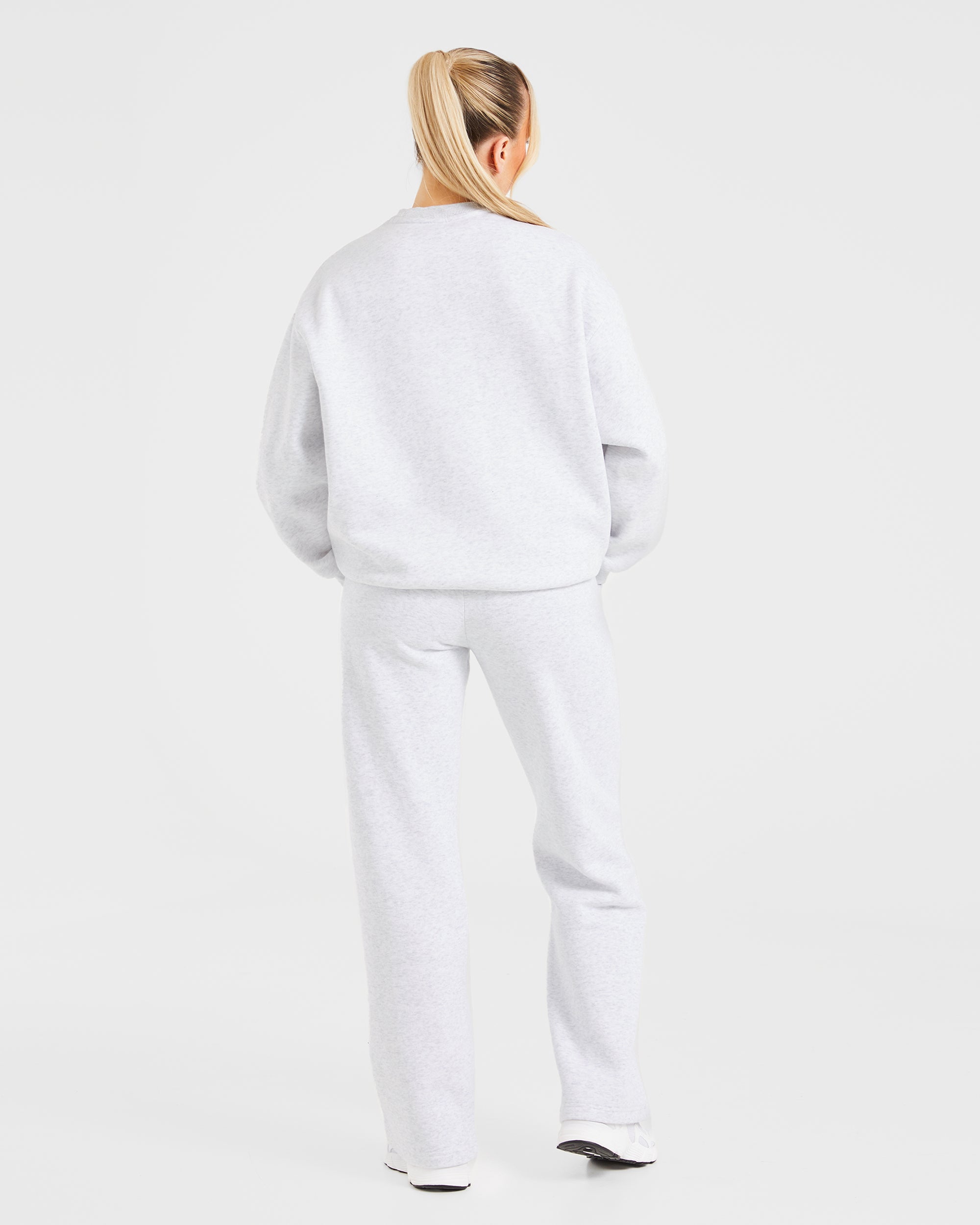 Varsity Oversized Straight Leg Joggers - Heather Grau